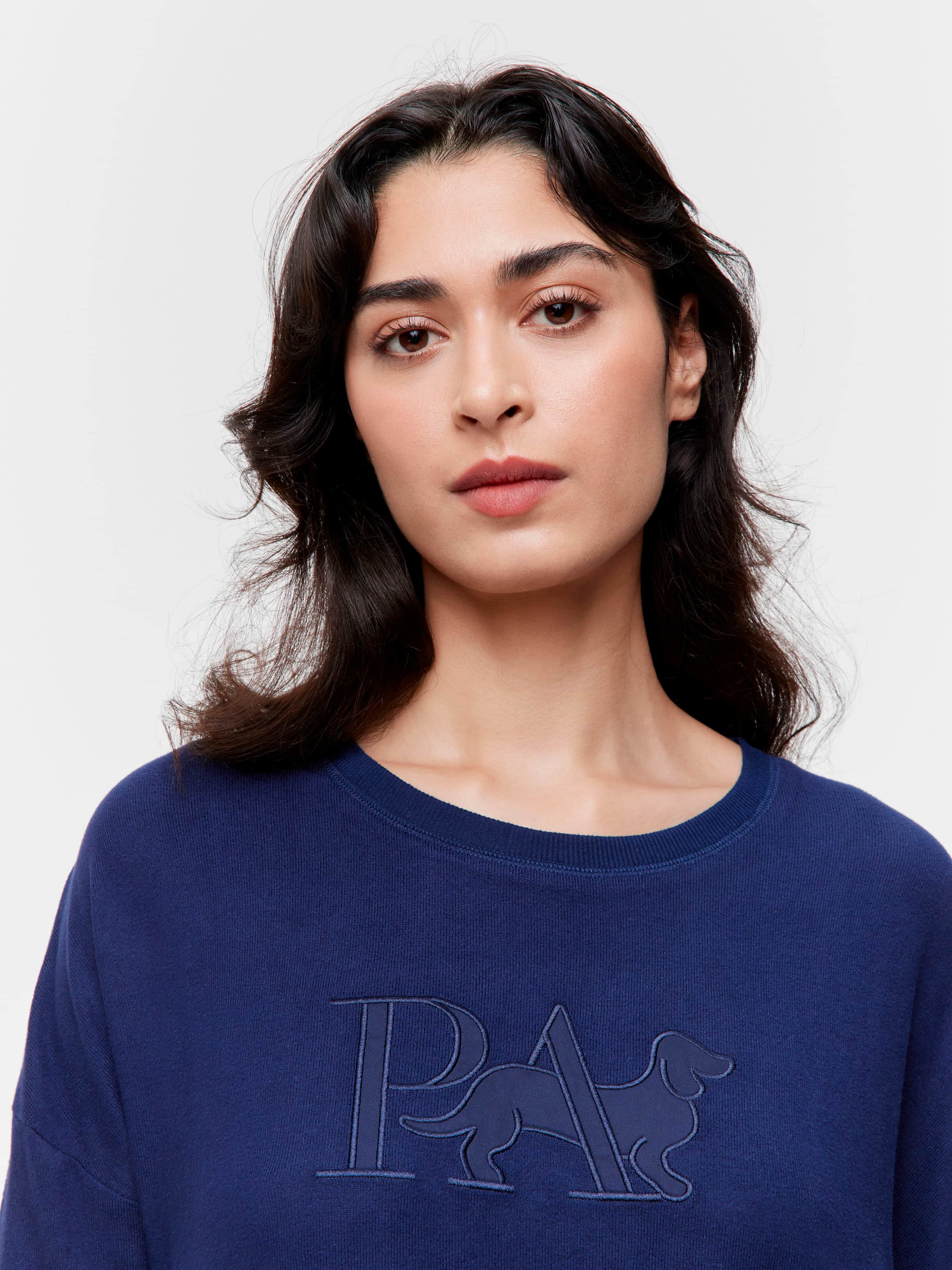 Navy Plush Sweater Top