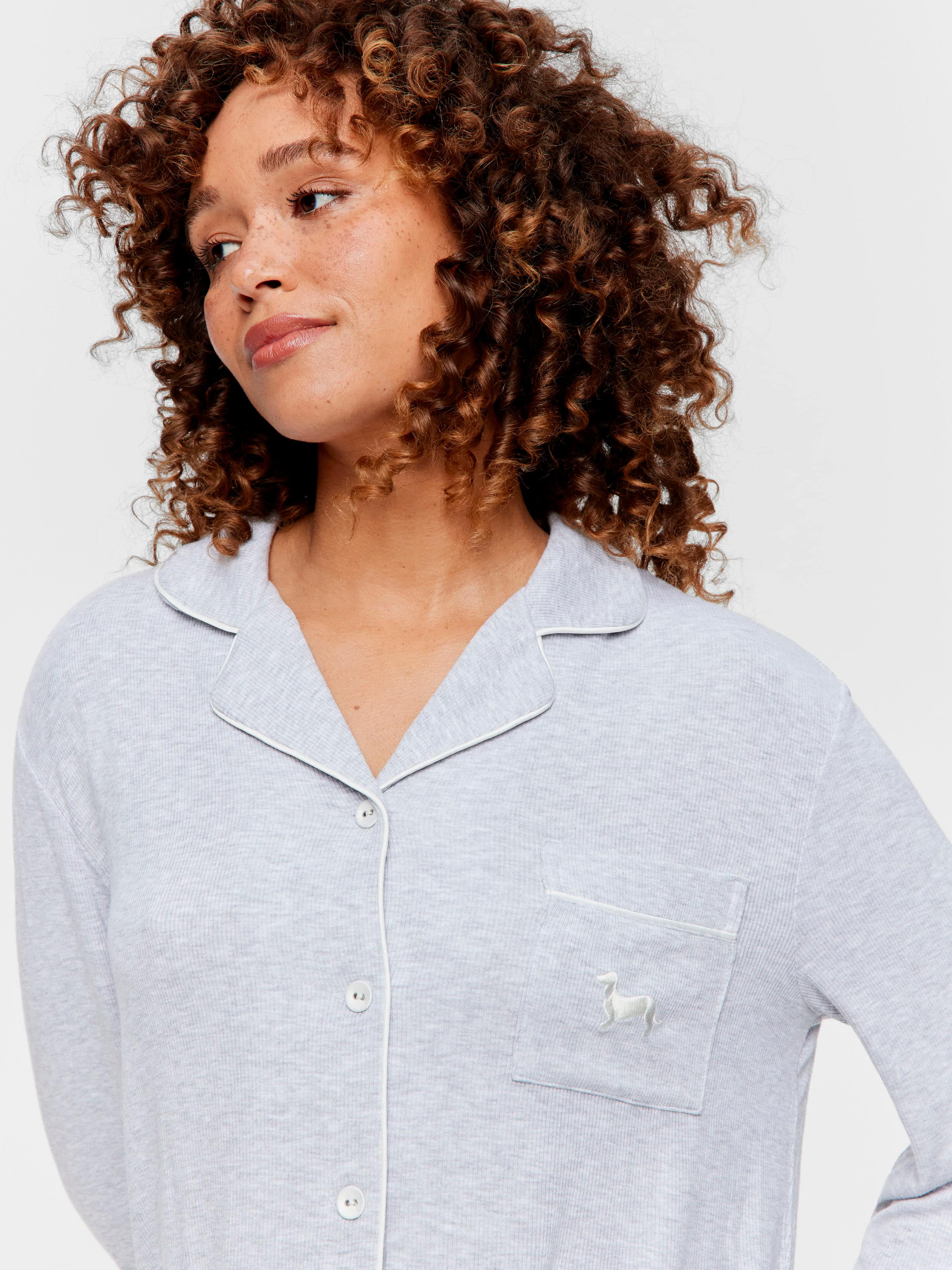 Grey Rib Pj Set