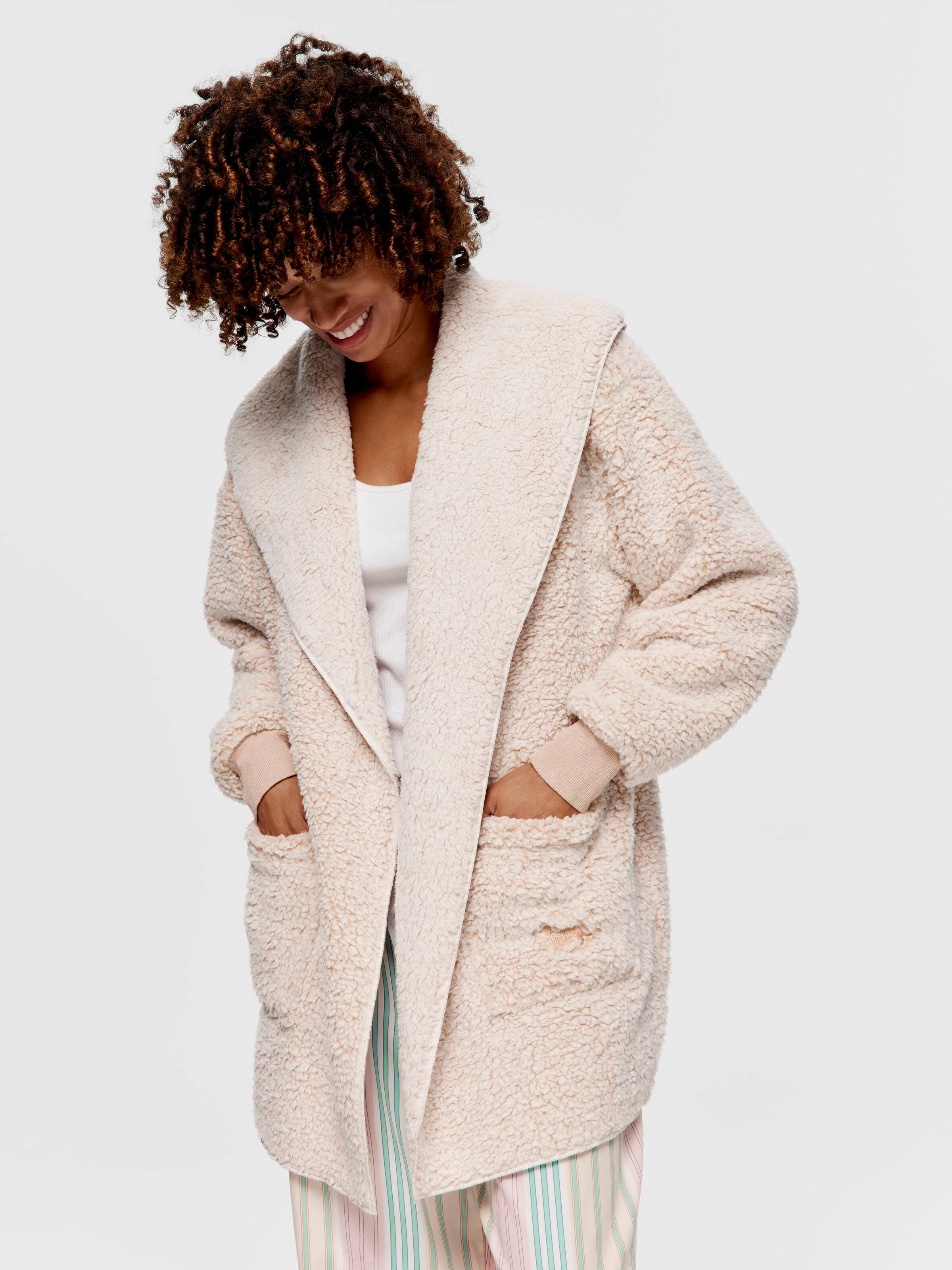 Beige Teddy Shrug Gown