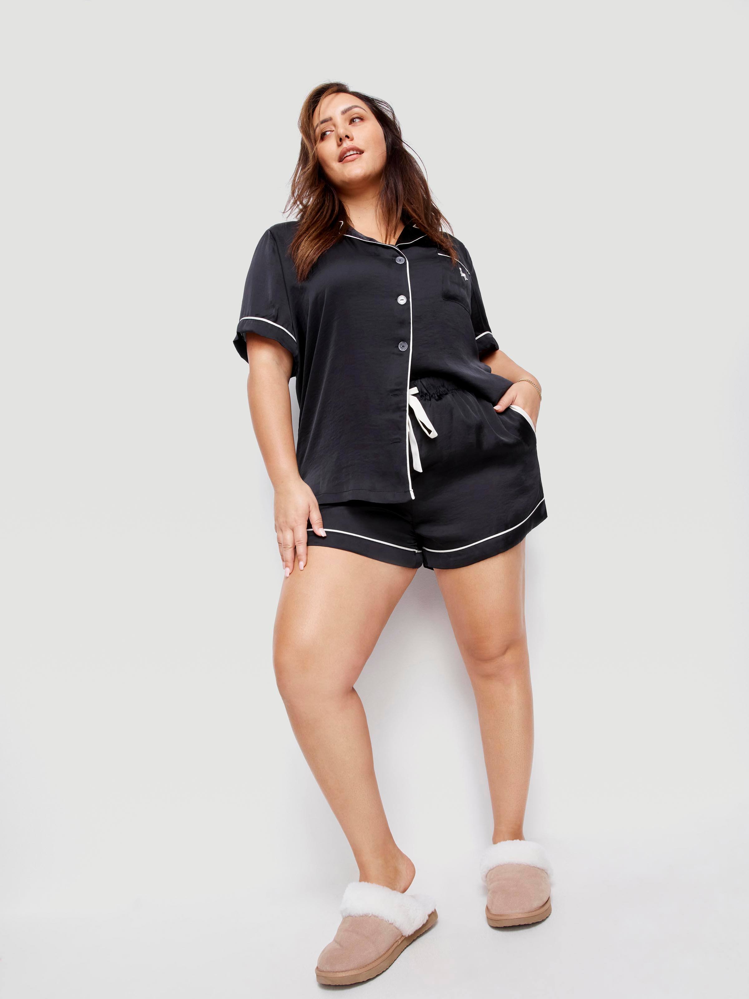 P.A. Plus Black Chic Satin Pj Set
