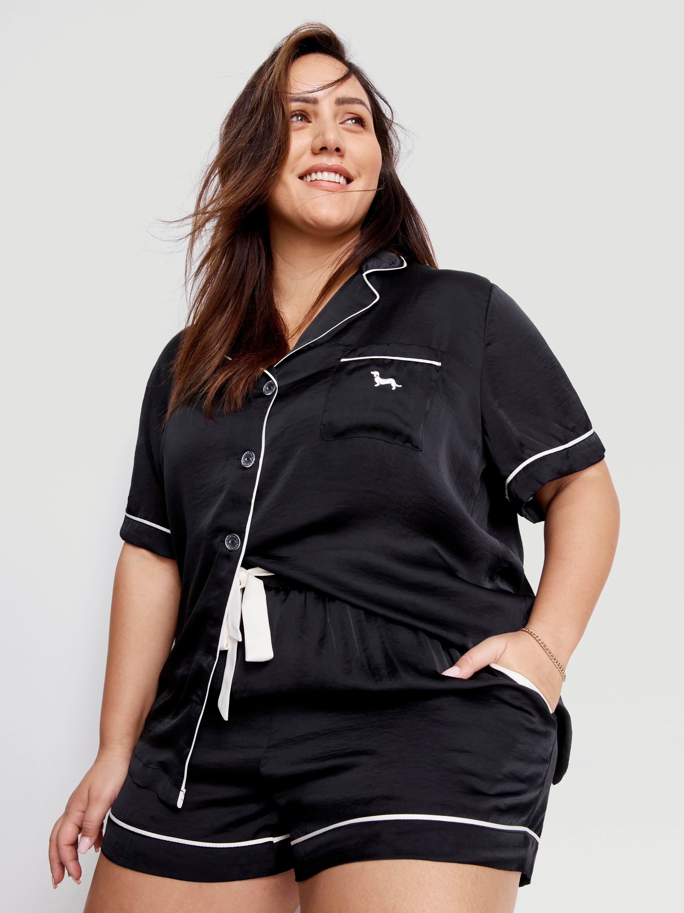 P.A. Plus Black Chic Satin Pj Set