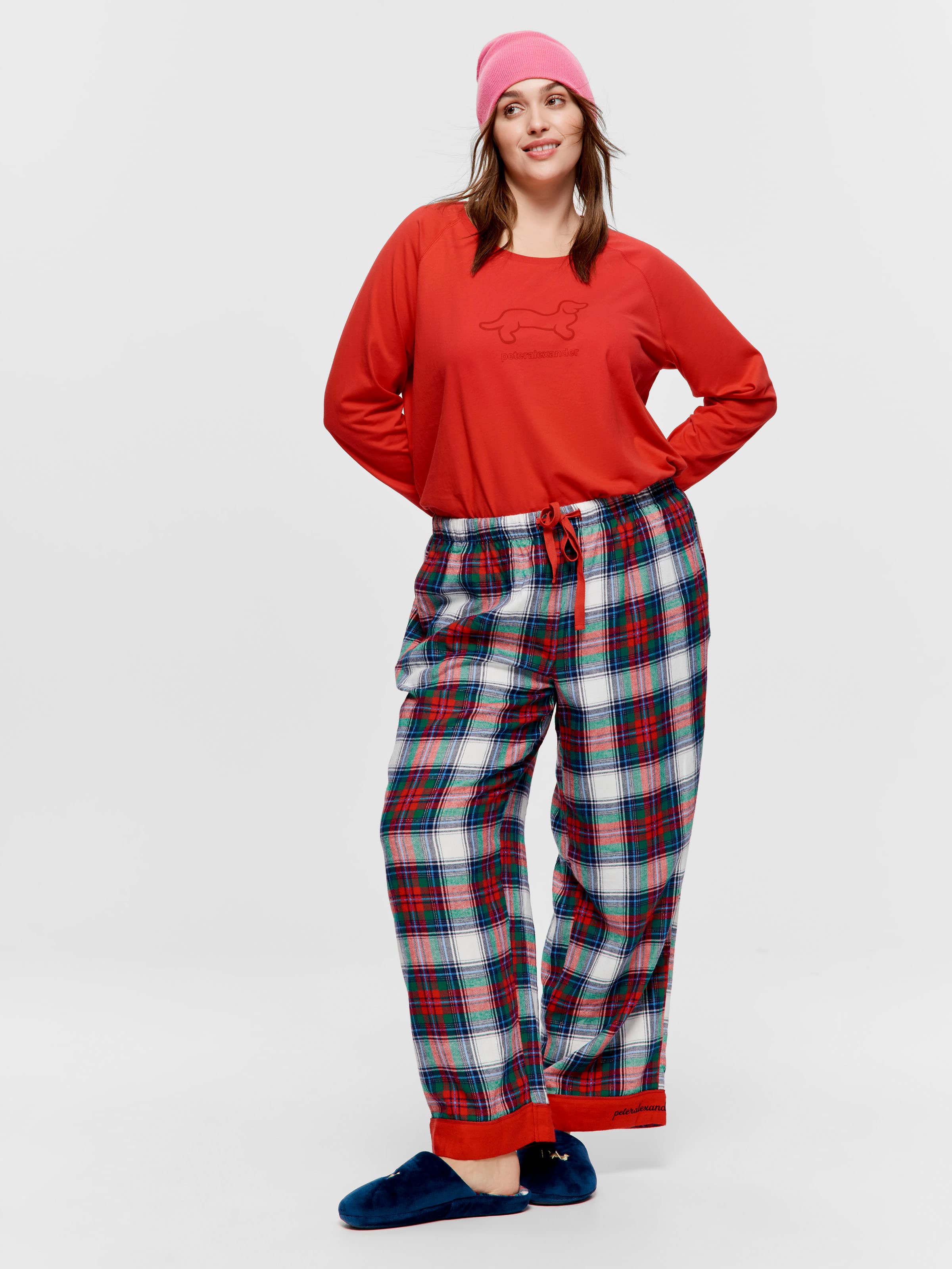 Image for P.A. Plus Red Classic Penny Long Sleeve Top from Peter Alexander