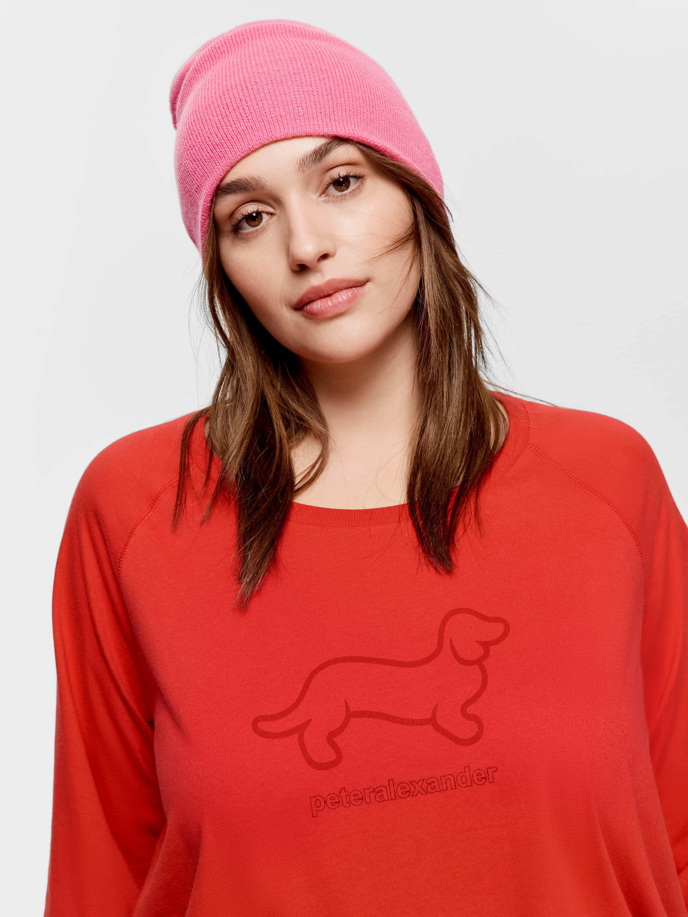 P.A. Plus Red Classic Penny Long Sleeve Top