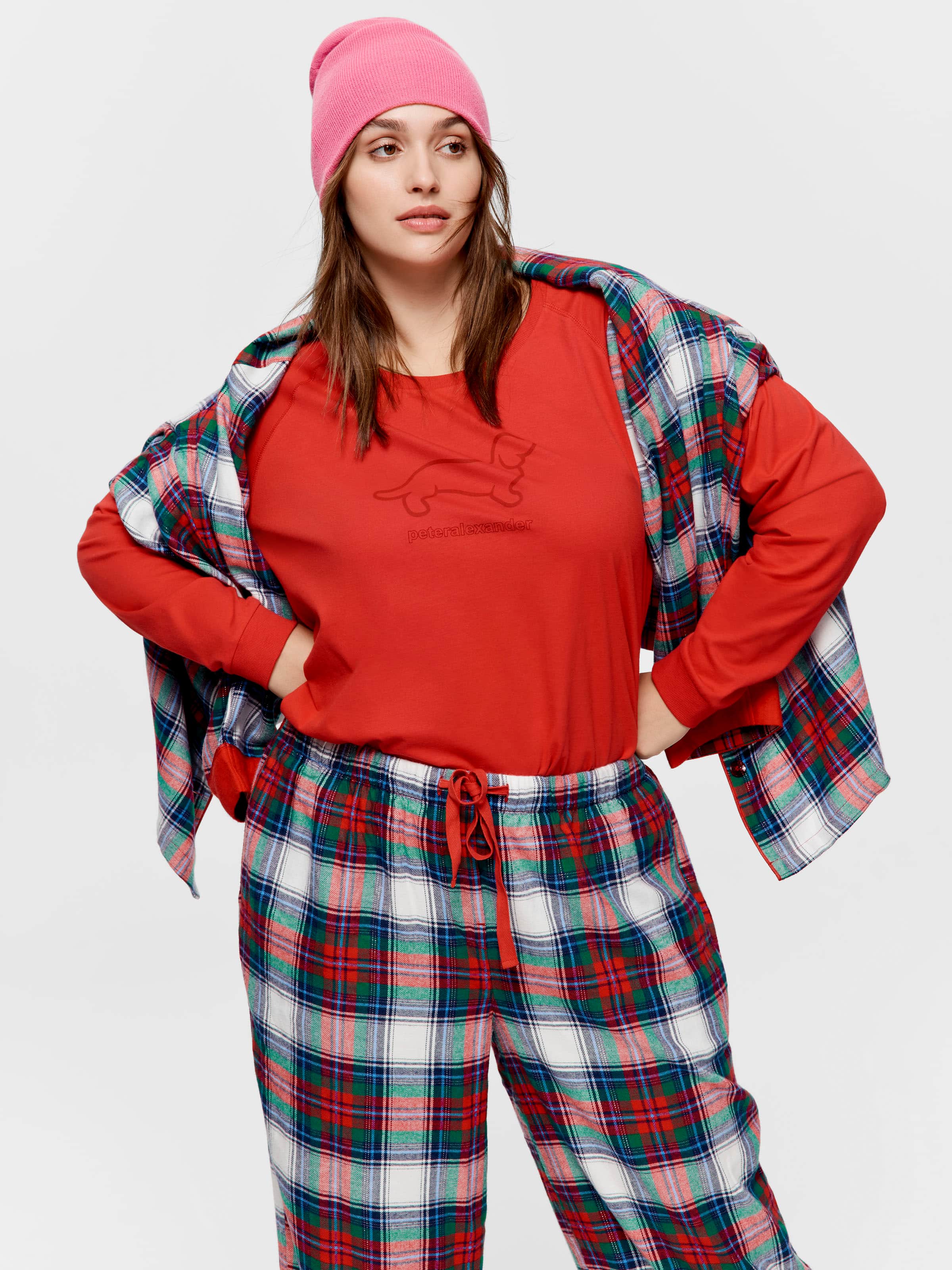 P.A. Plus Red Classic Penny Long Sleeve Top