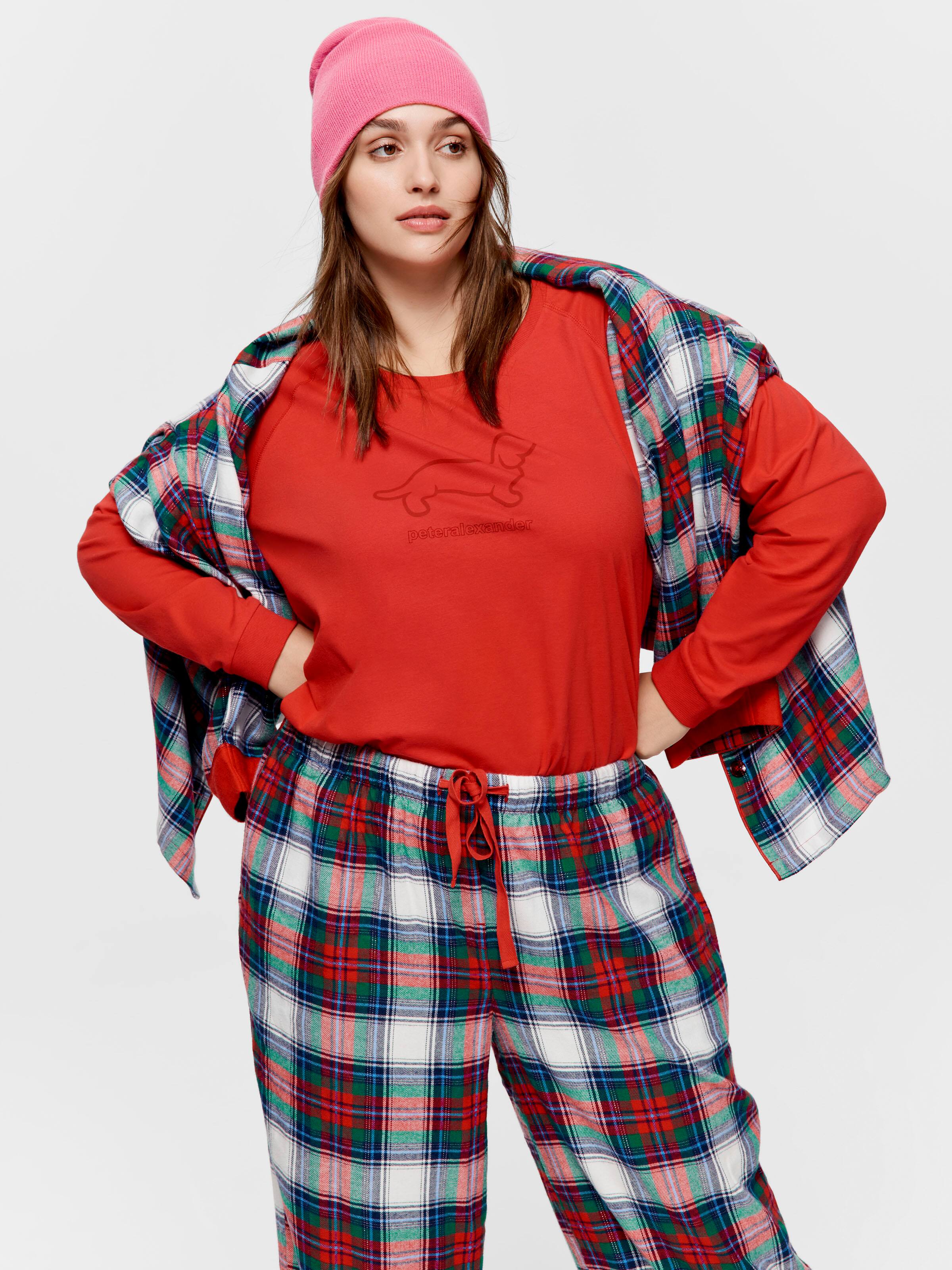 Image for P.A. Plus Red Classic Penny Long Sleeve Top from Peter Alexander