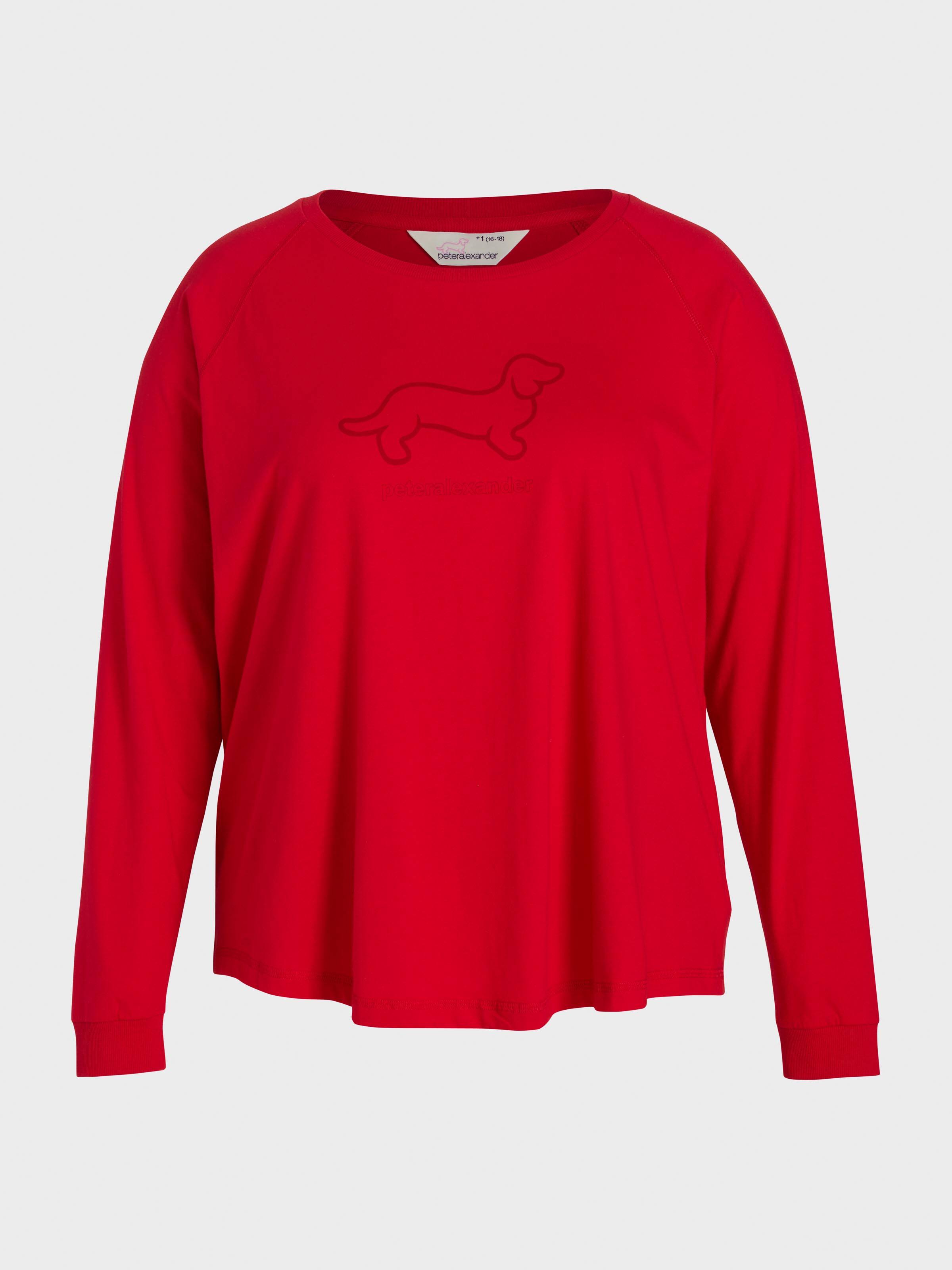Image for P.A. Plus Red Classic Penny Long Sleeve Top from Peter Alexander