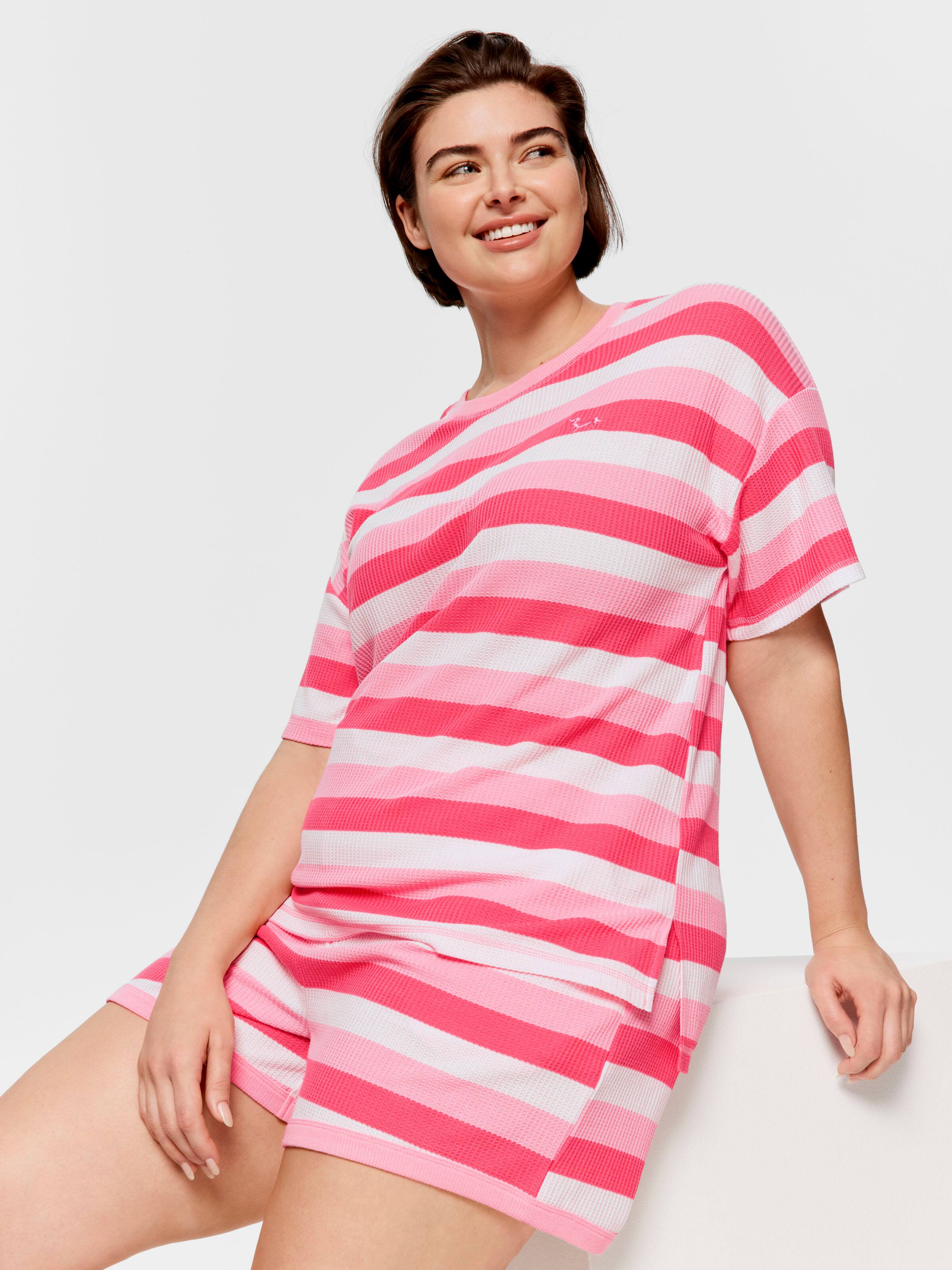 P.A. Plus Stripe Waffle Pj Set