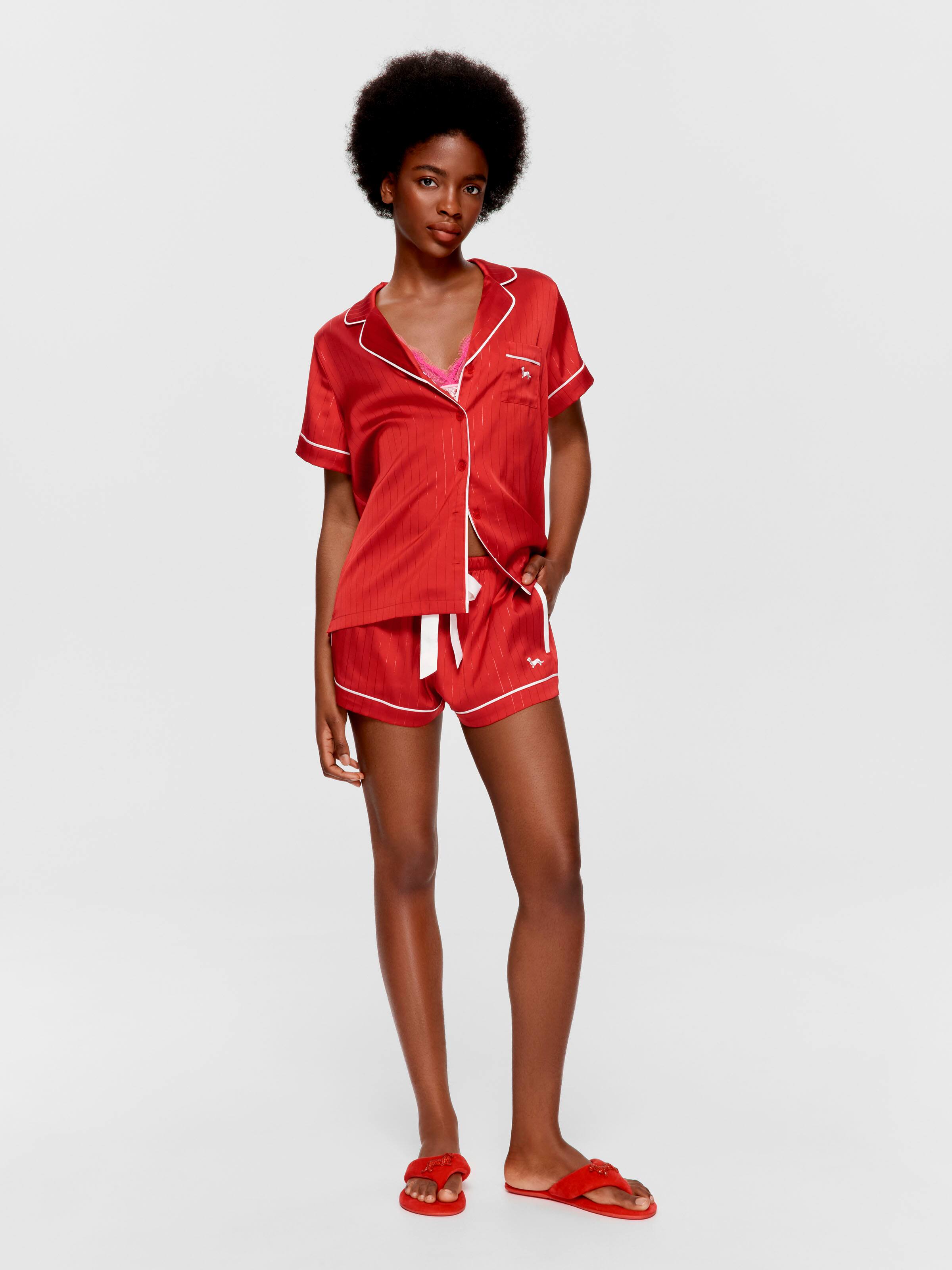 Red Satin Tux Lux Short