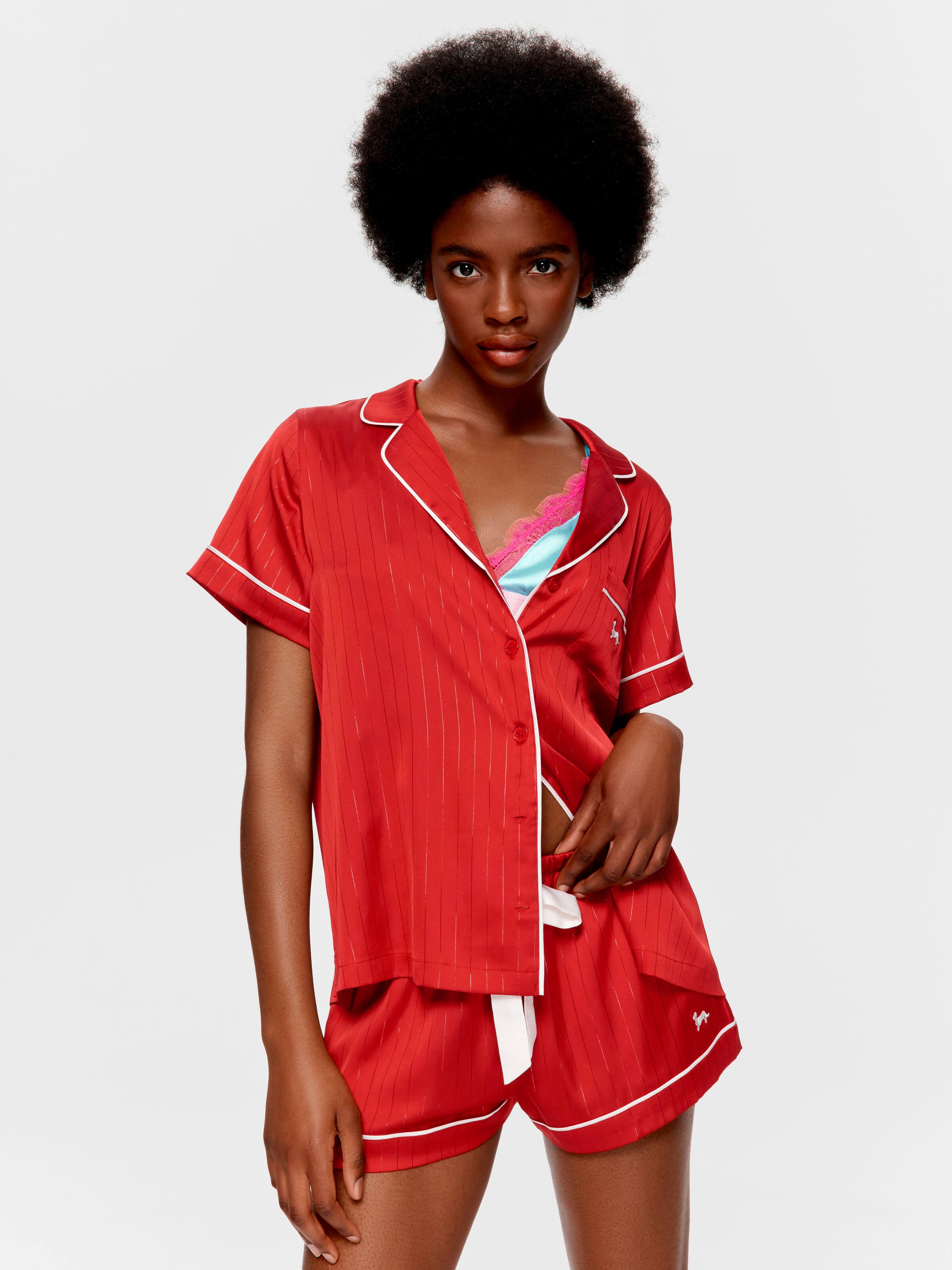 Red Satin Tux Lux Short