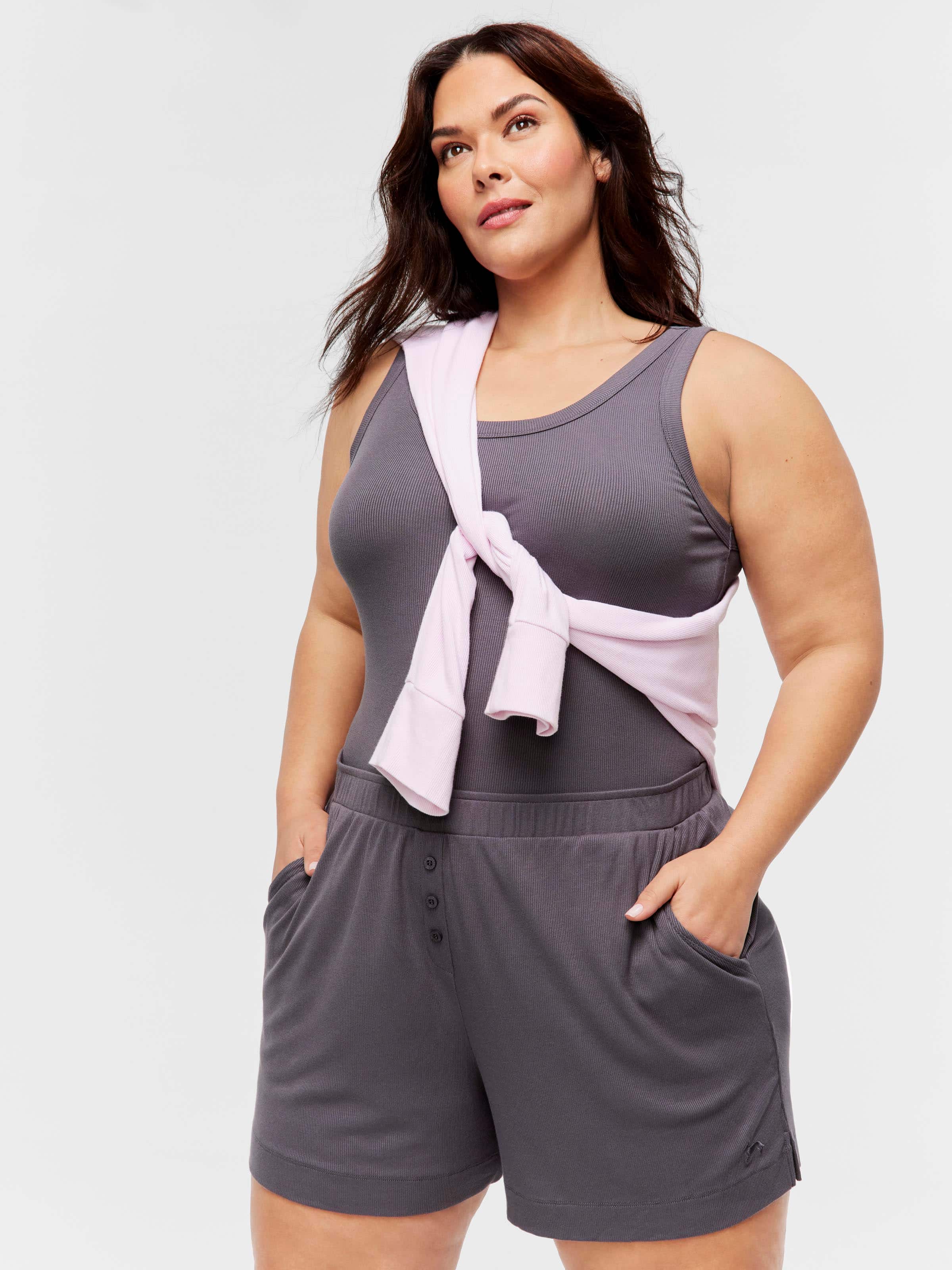 P.A. Plus Grey Rib Short