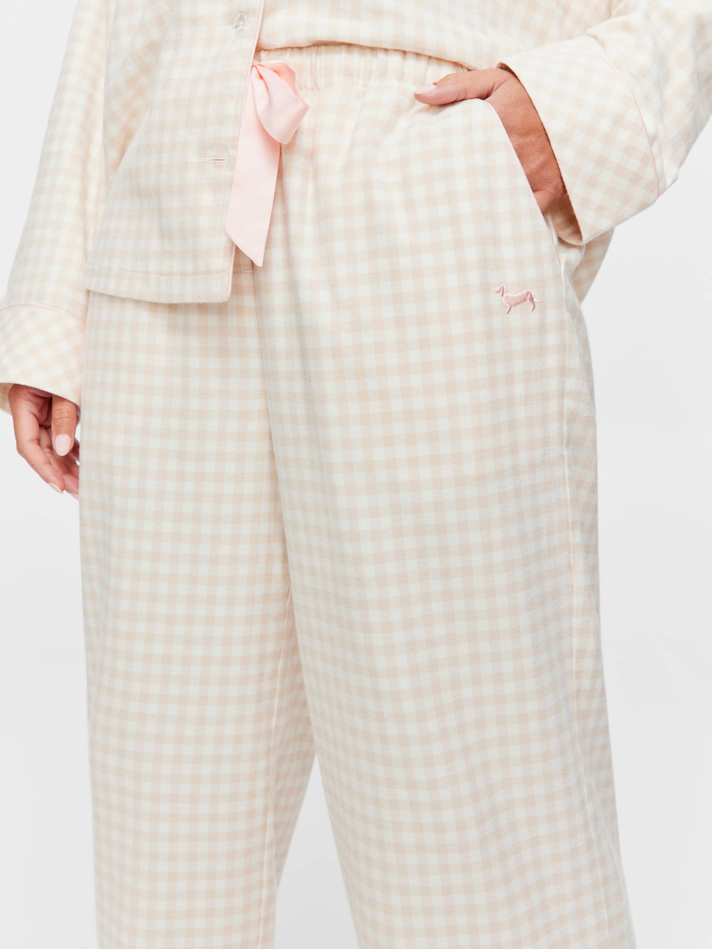 Sand Gingham Pj Bottom