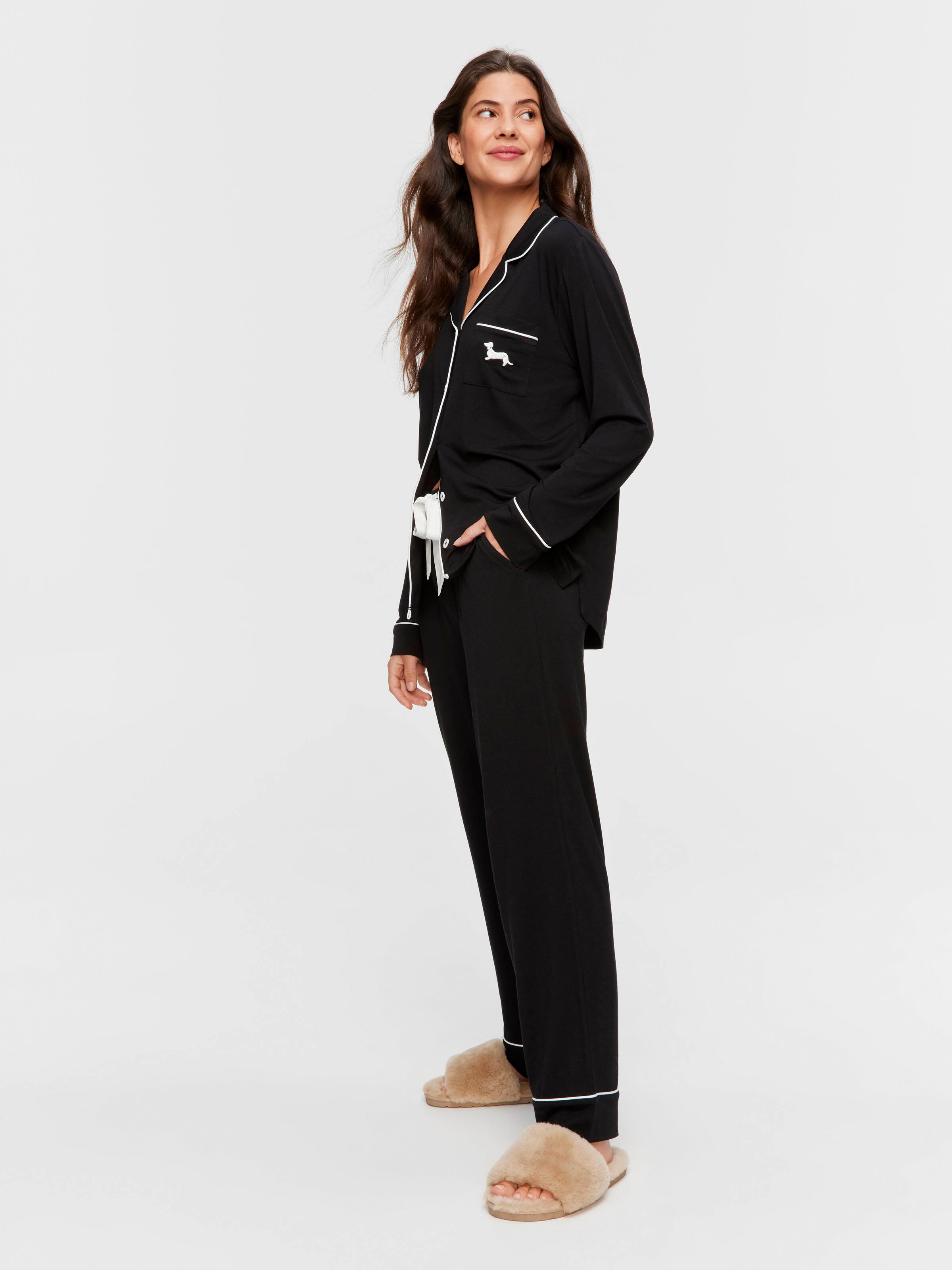 Black Bamboo Jersey Pj Set