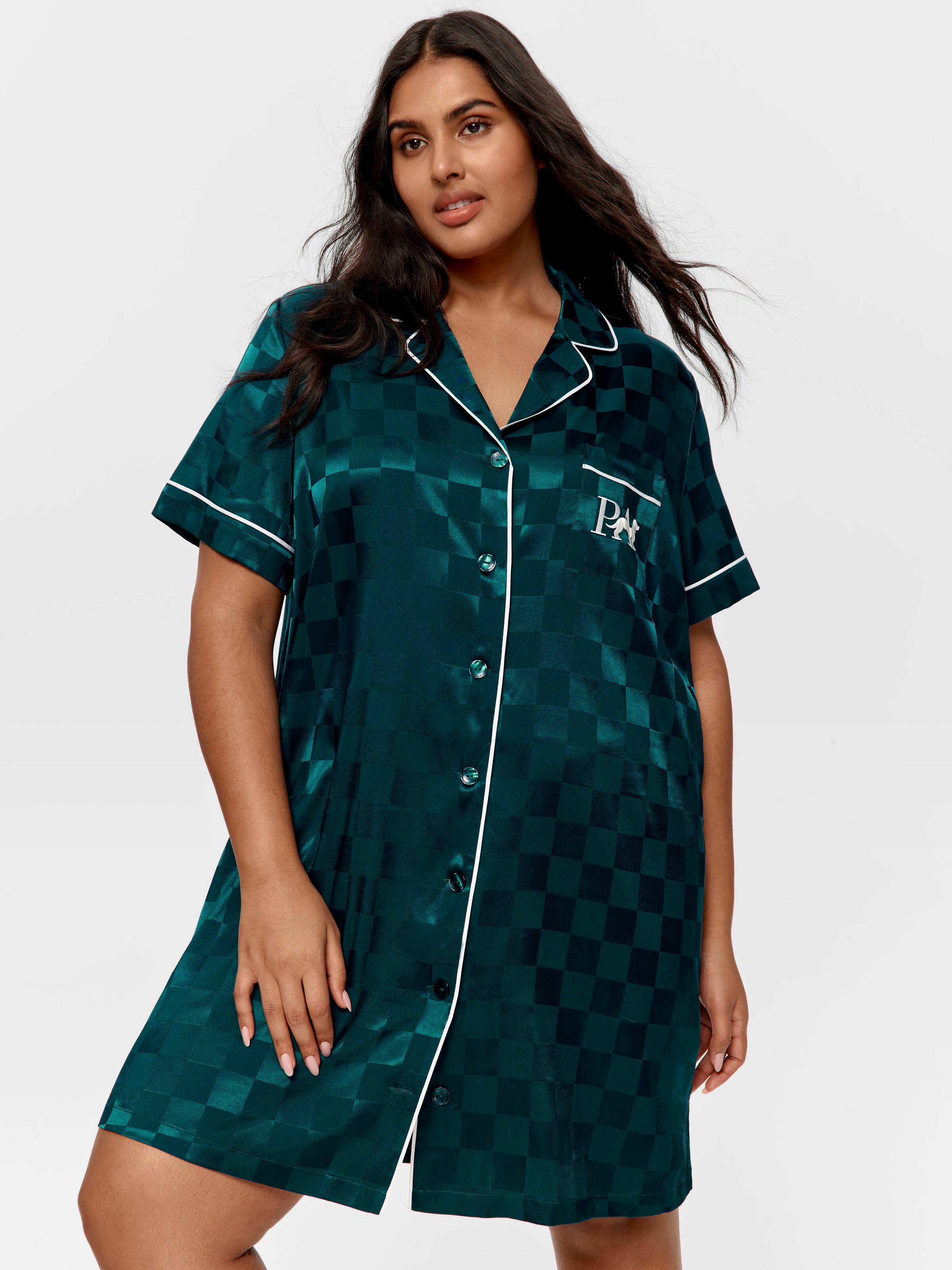 P.A. Plus Jolly Green Satin Nightshirt