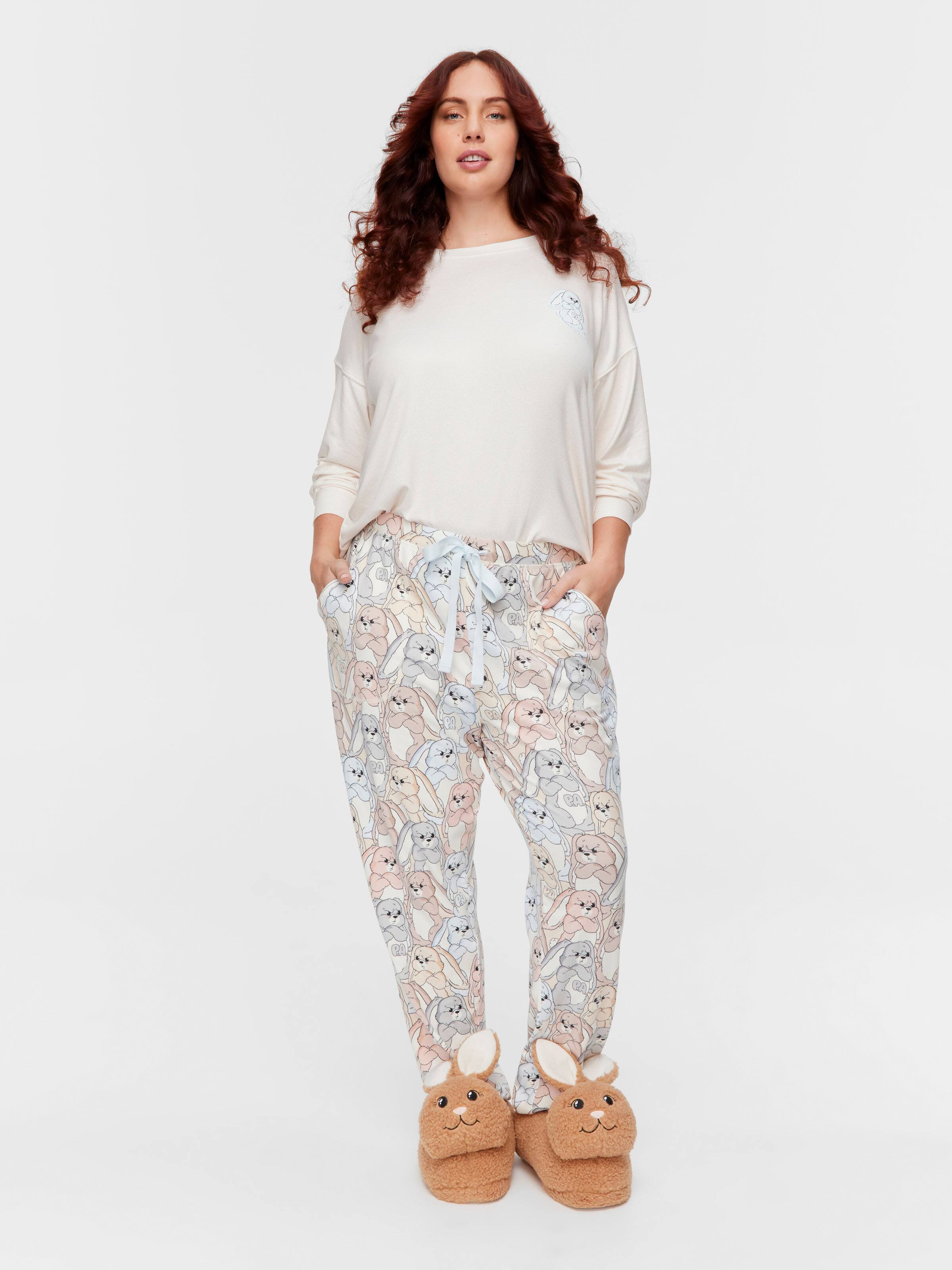 Image for P.A. Plus Grumpy Bunny Plush Tapered Leg Pj Bottom from Peter Alexander
