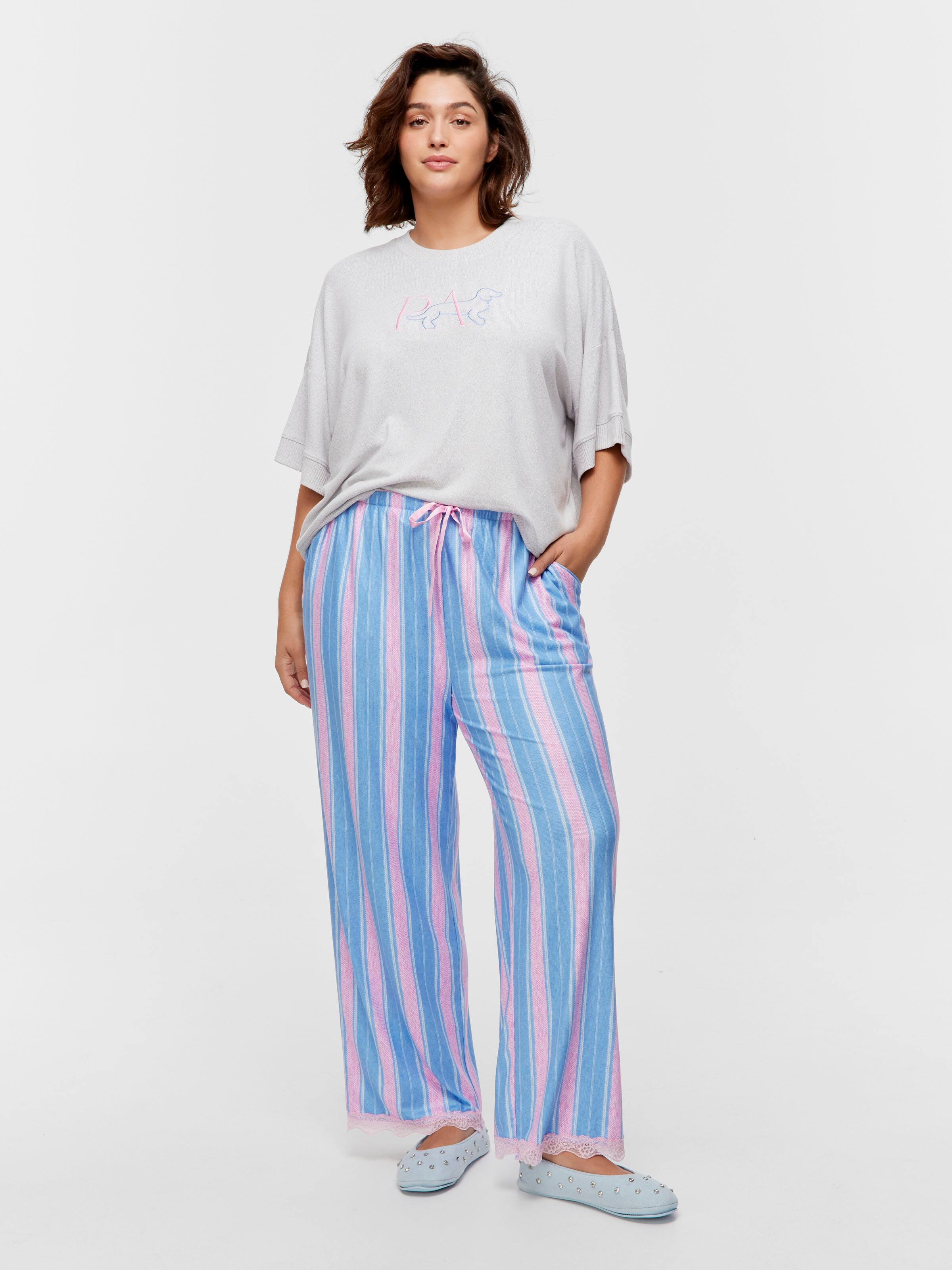 P.A. Plus Plush Stripe Straight Leg Pj Bottom