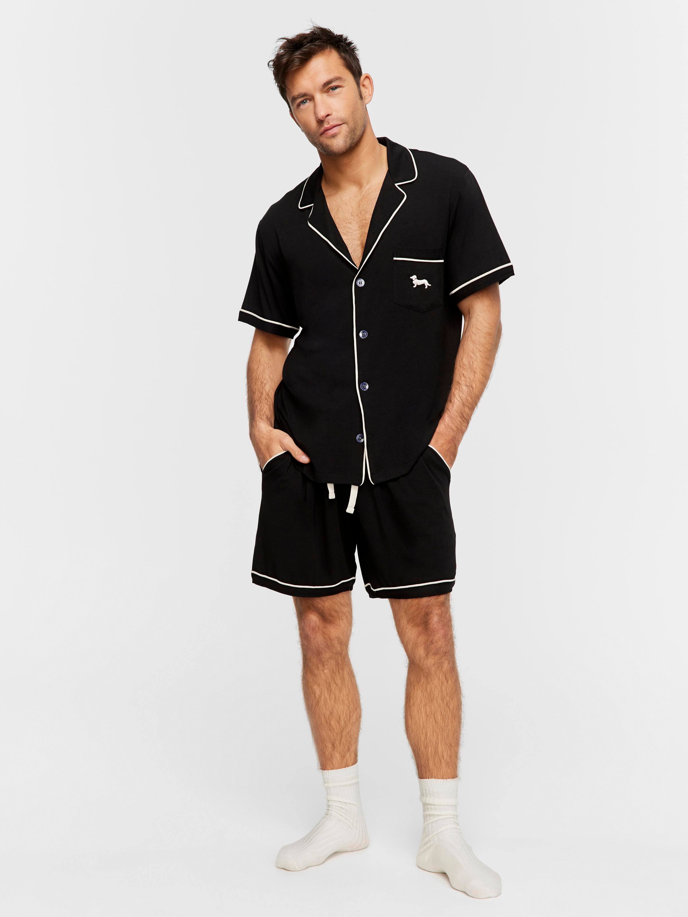 Black Bamboo Short Sleeve Pj Set