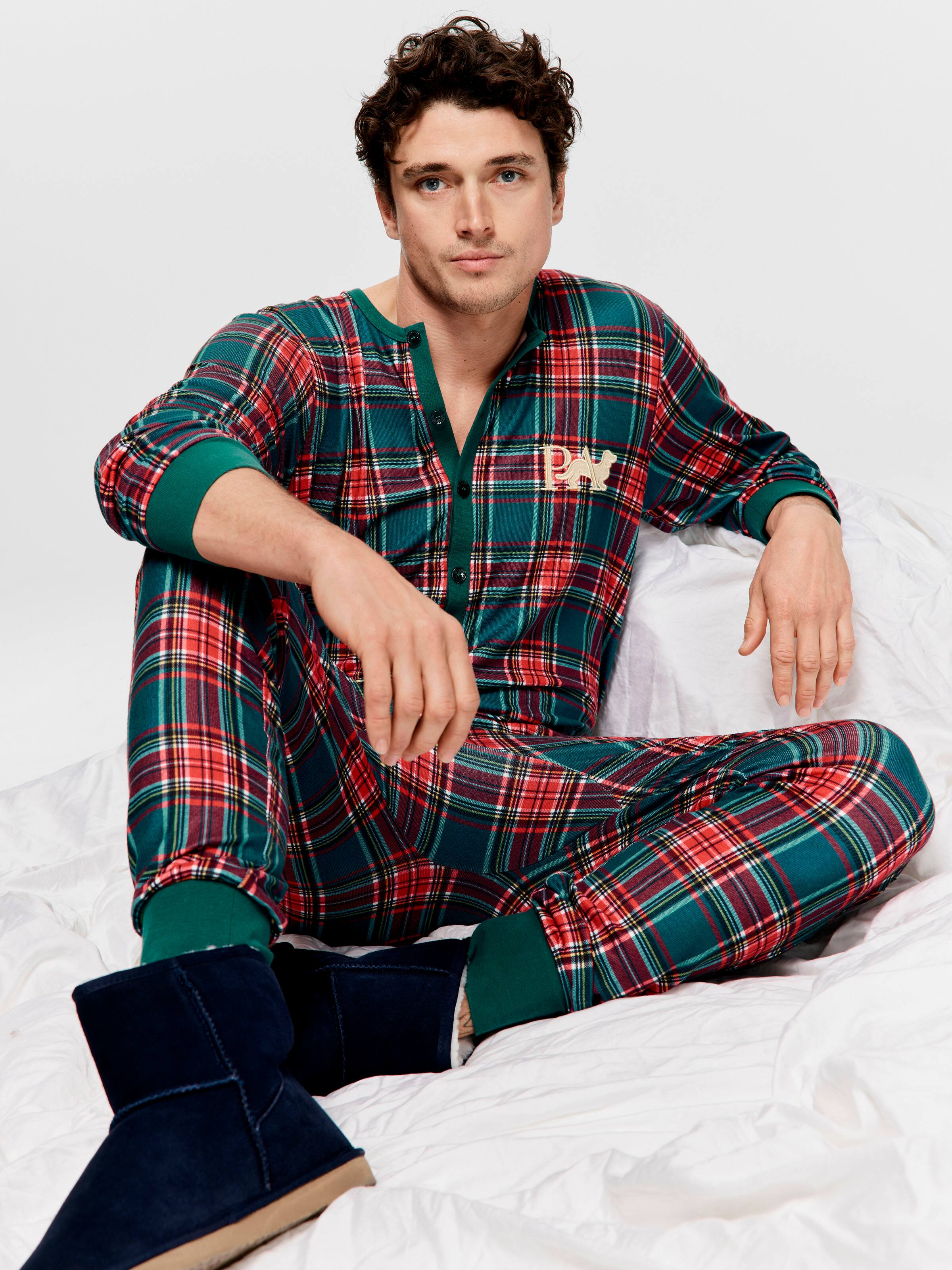 Tartan Long Sleeve Jumpsuit