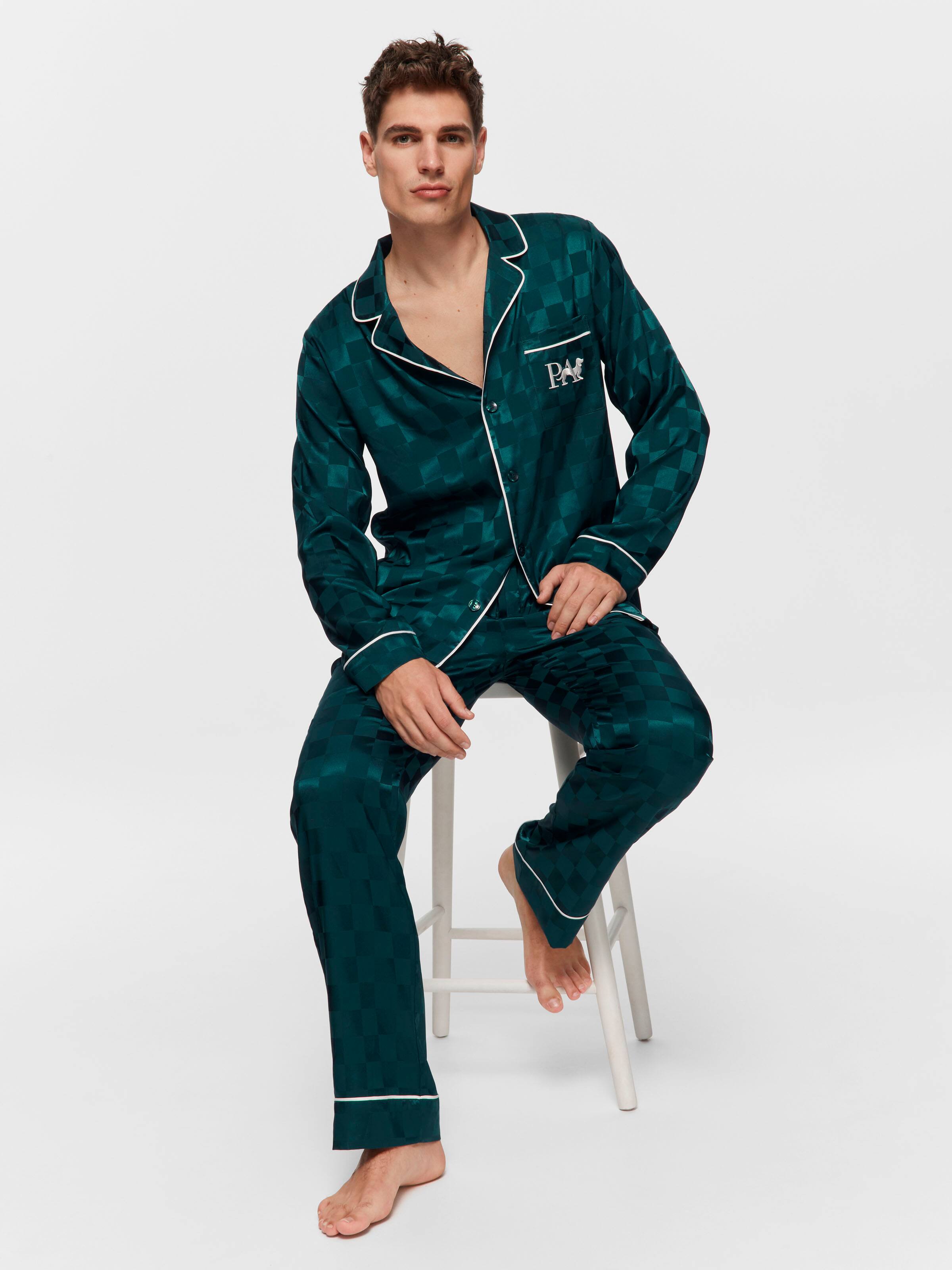 Jolly Green Satin Long Sleeve Pj Set