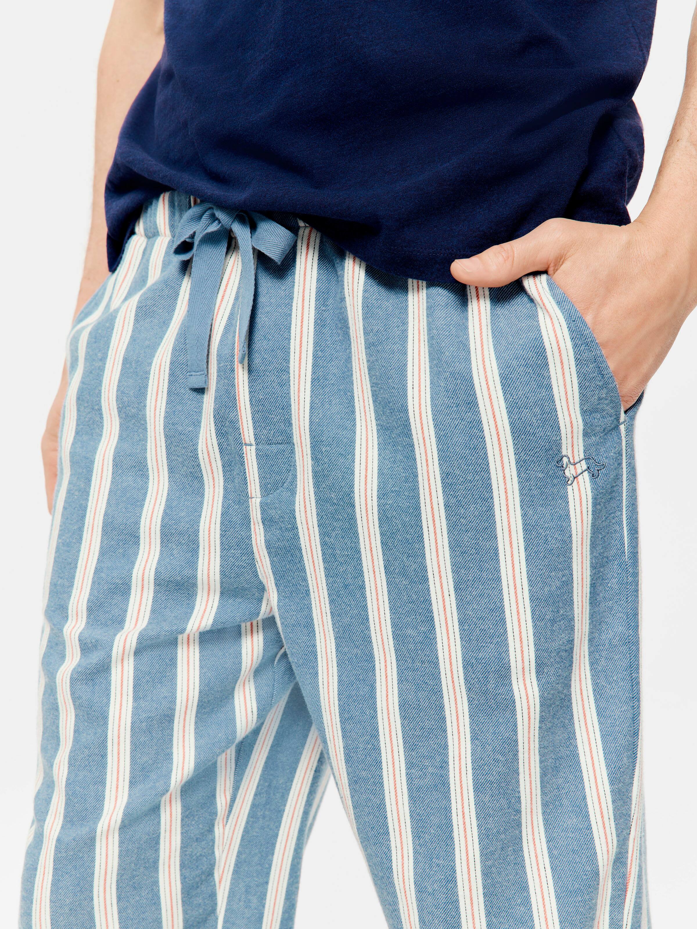 Denim Stripe Flannelette Pj Bottom