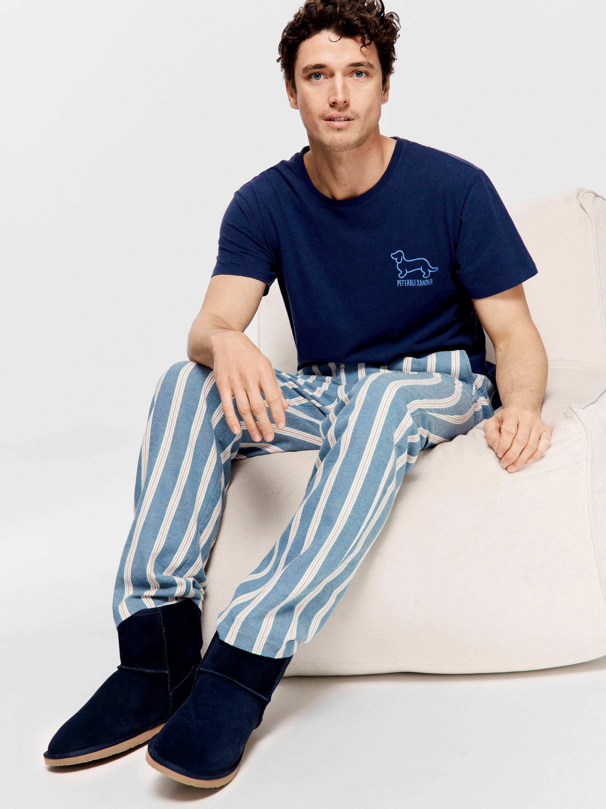Denim Stripe Flannelette Pj Bottom