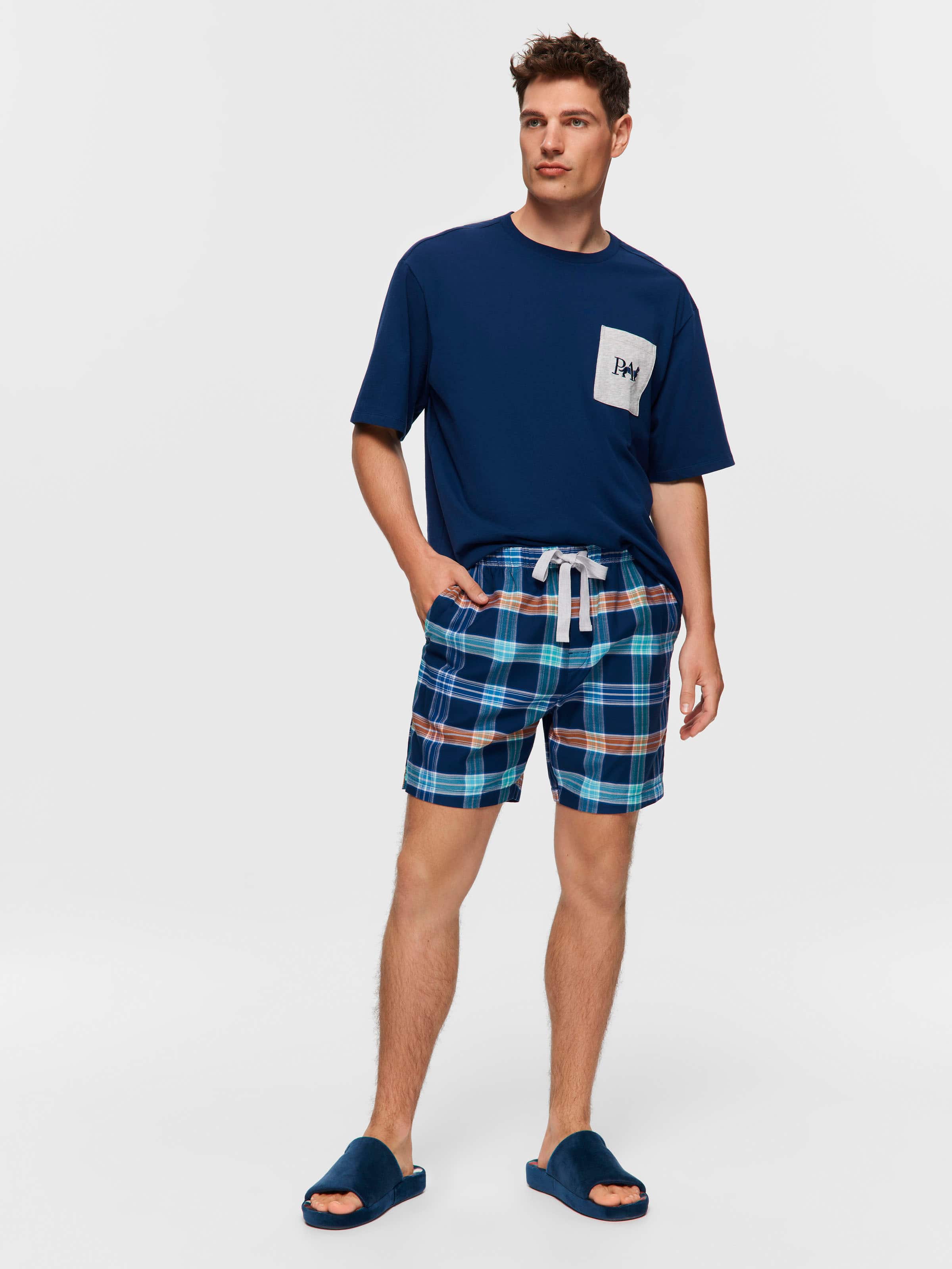 Coloured Check Mid Short