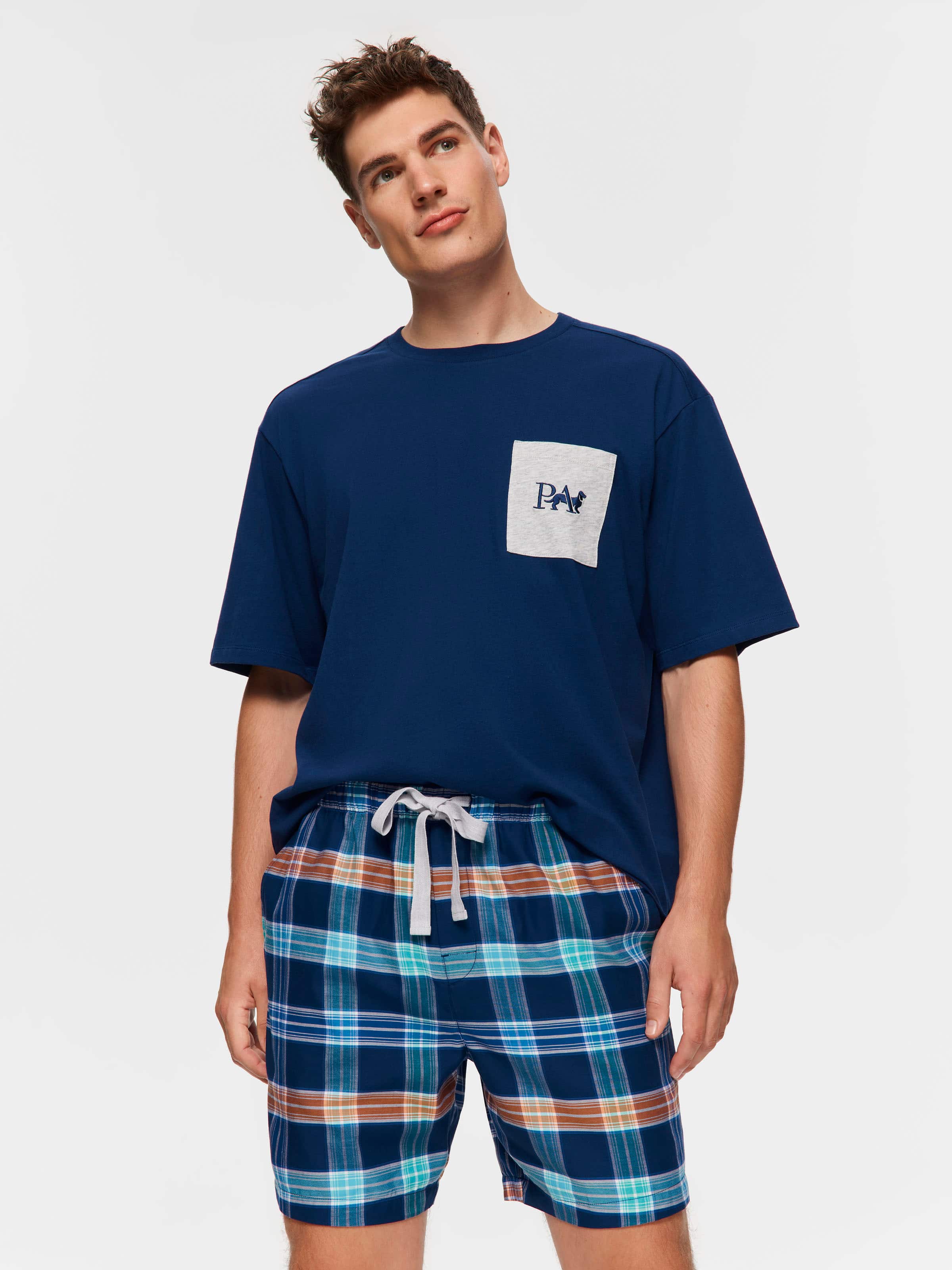 Coloured Check Mid Short
