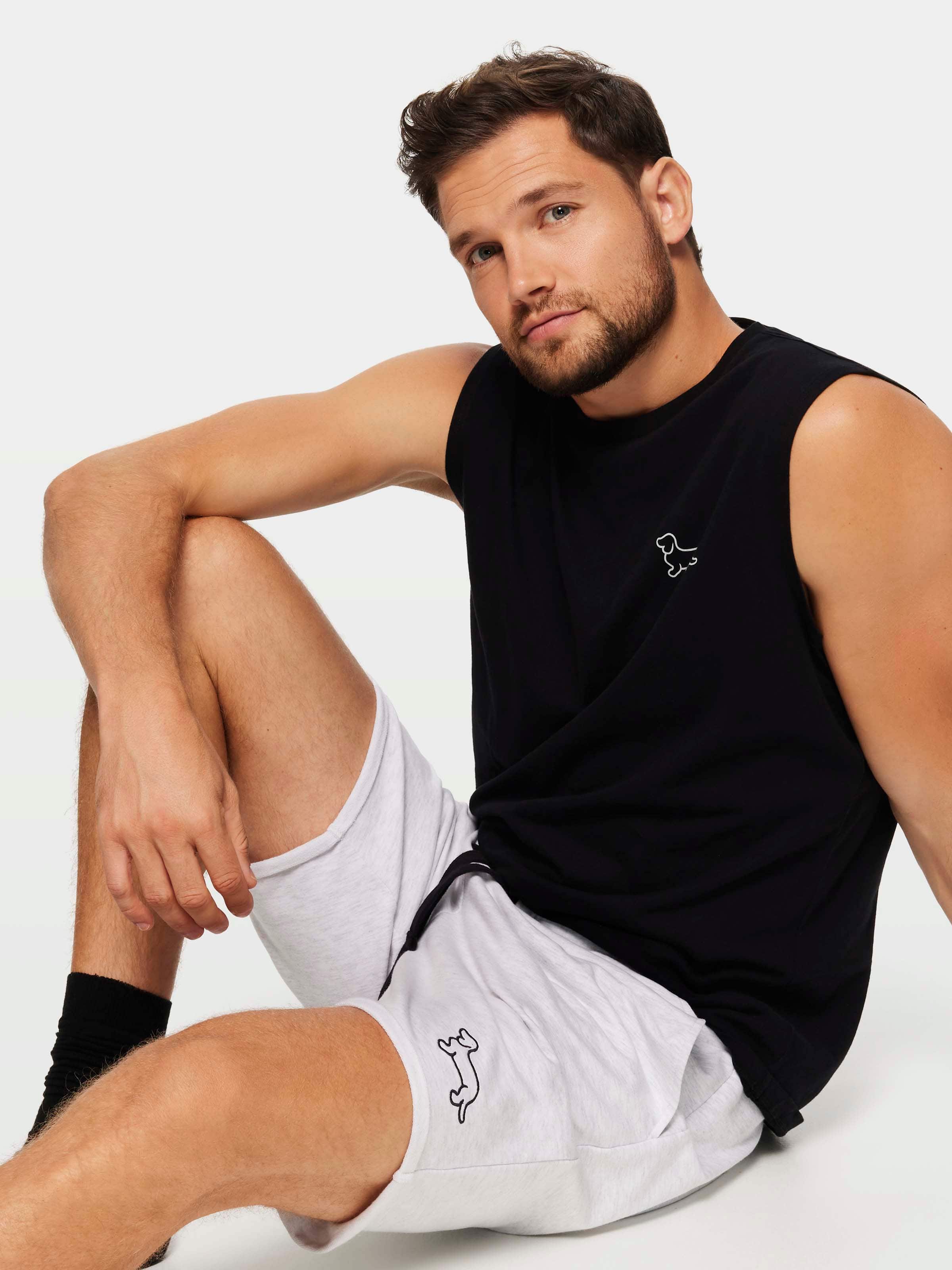 Light Grey Cut Off Sweat Short