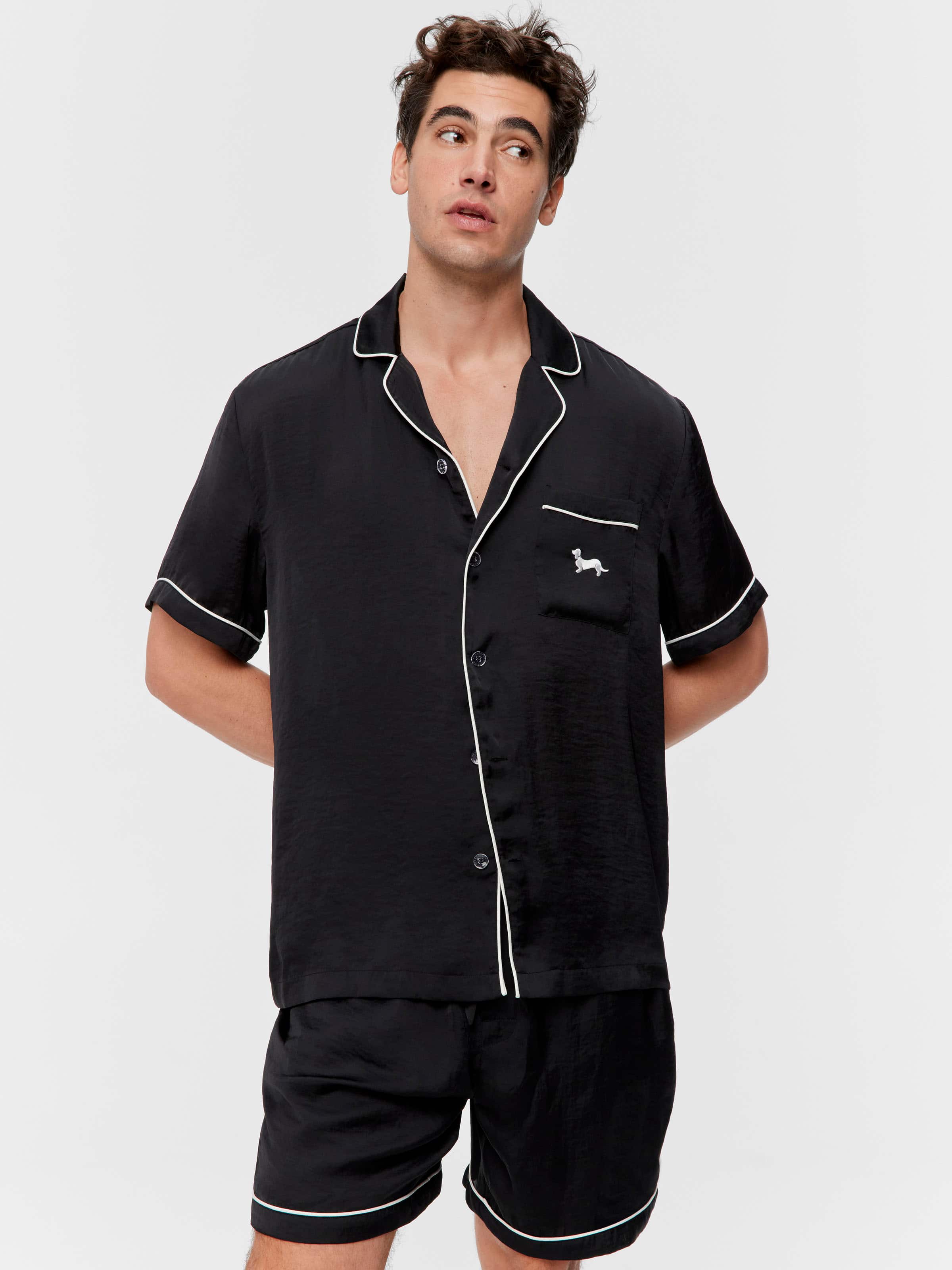 Image for Black Satin Pj Set from Peter Alexander