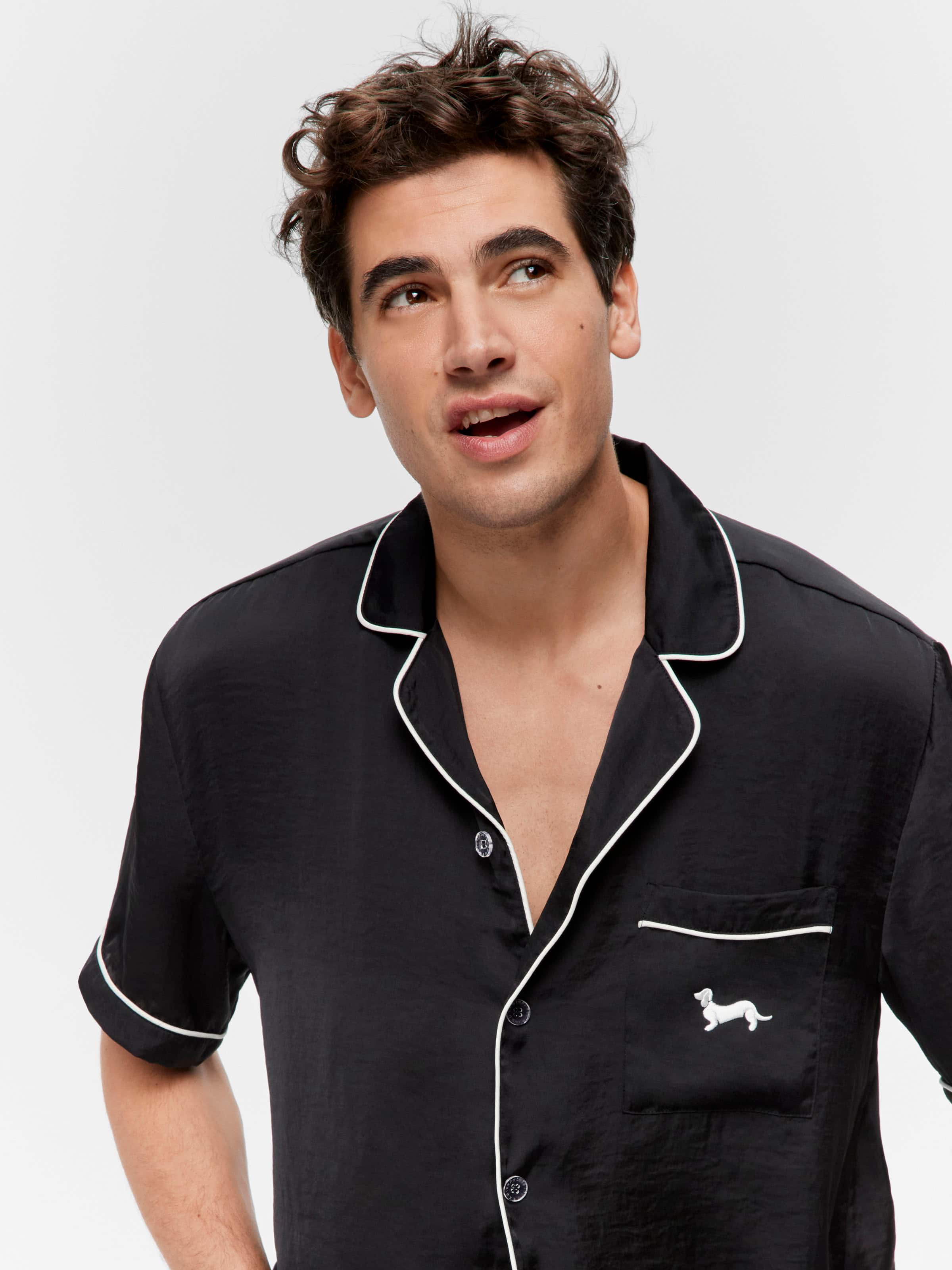Image for Black Satin Pj Set from Peter Alexander