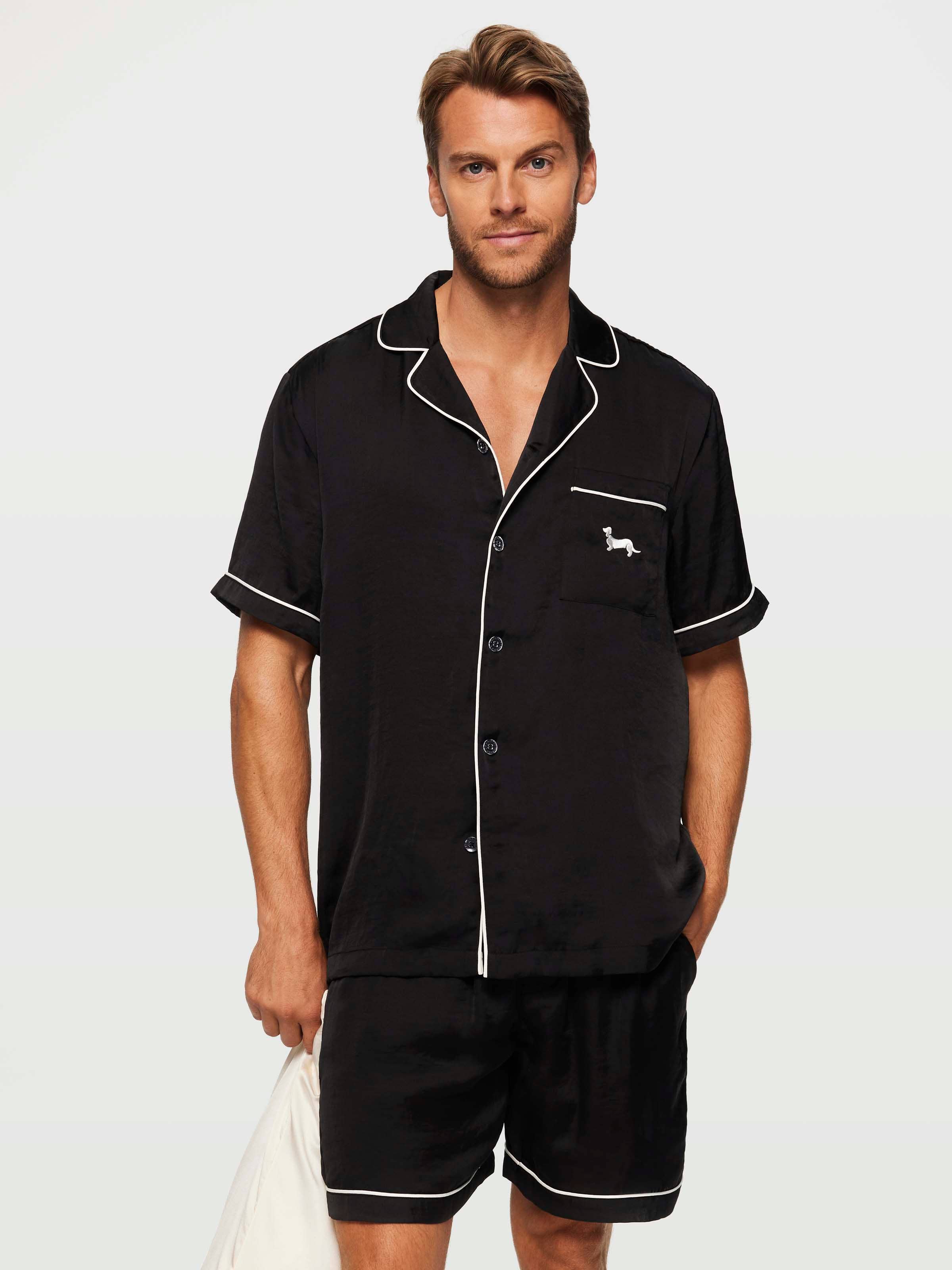 Black Satin Pj Set