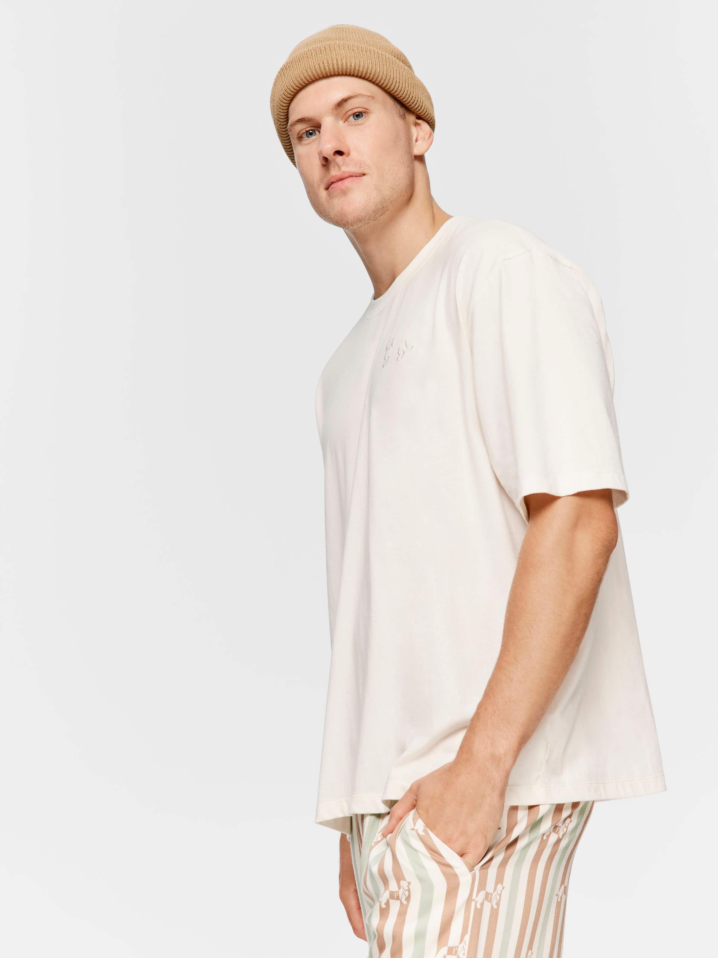 Solid Cream Tee