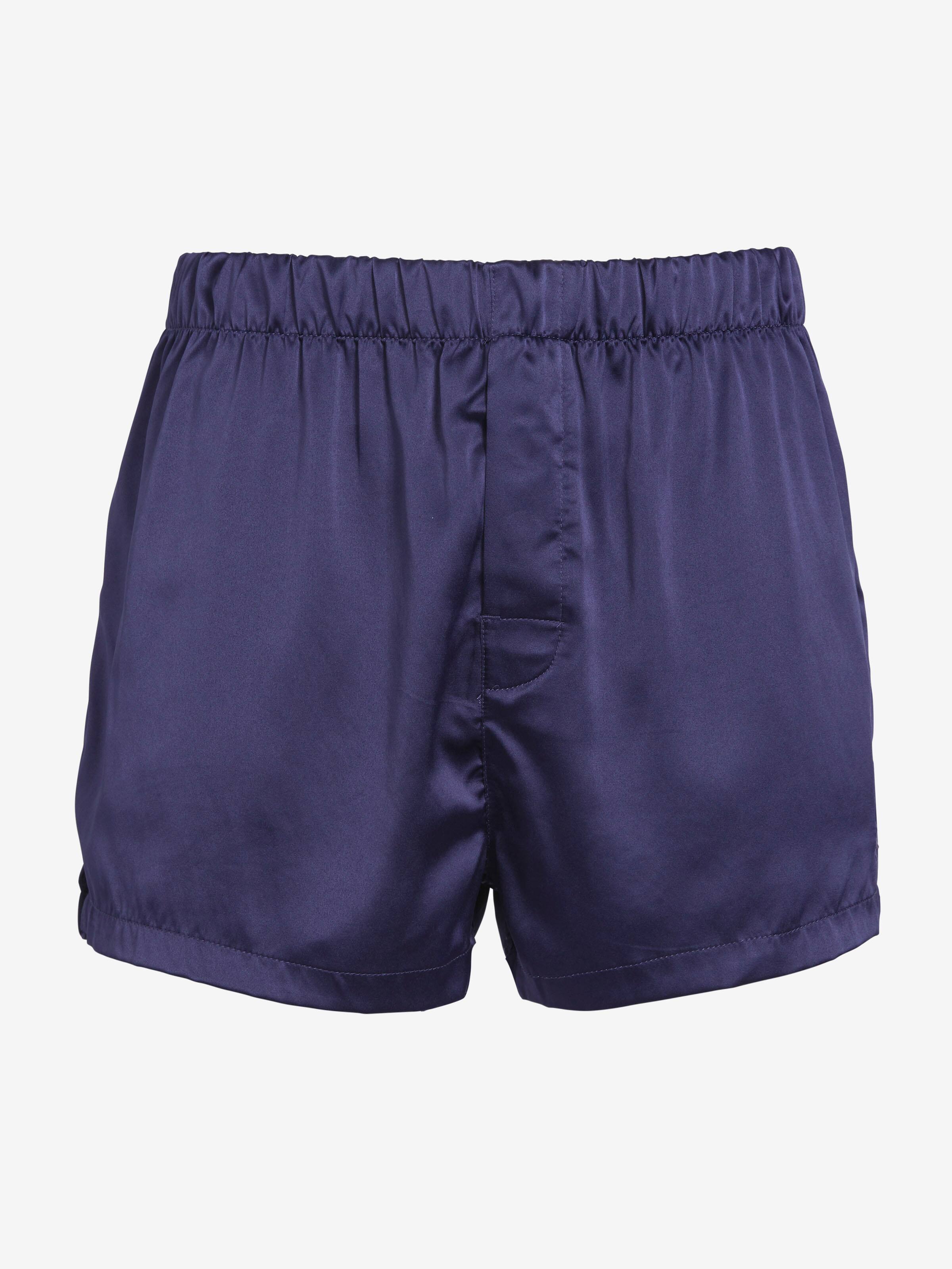 Image for Navy Satin Boxer Short from Peter Alexander