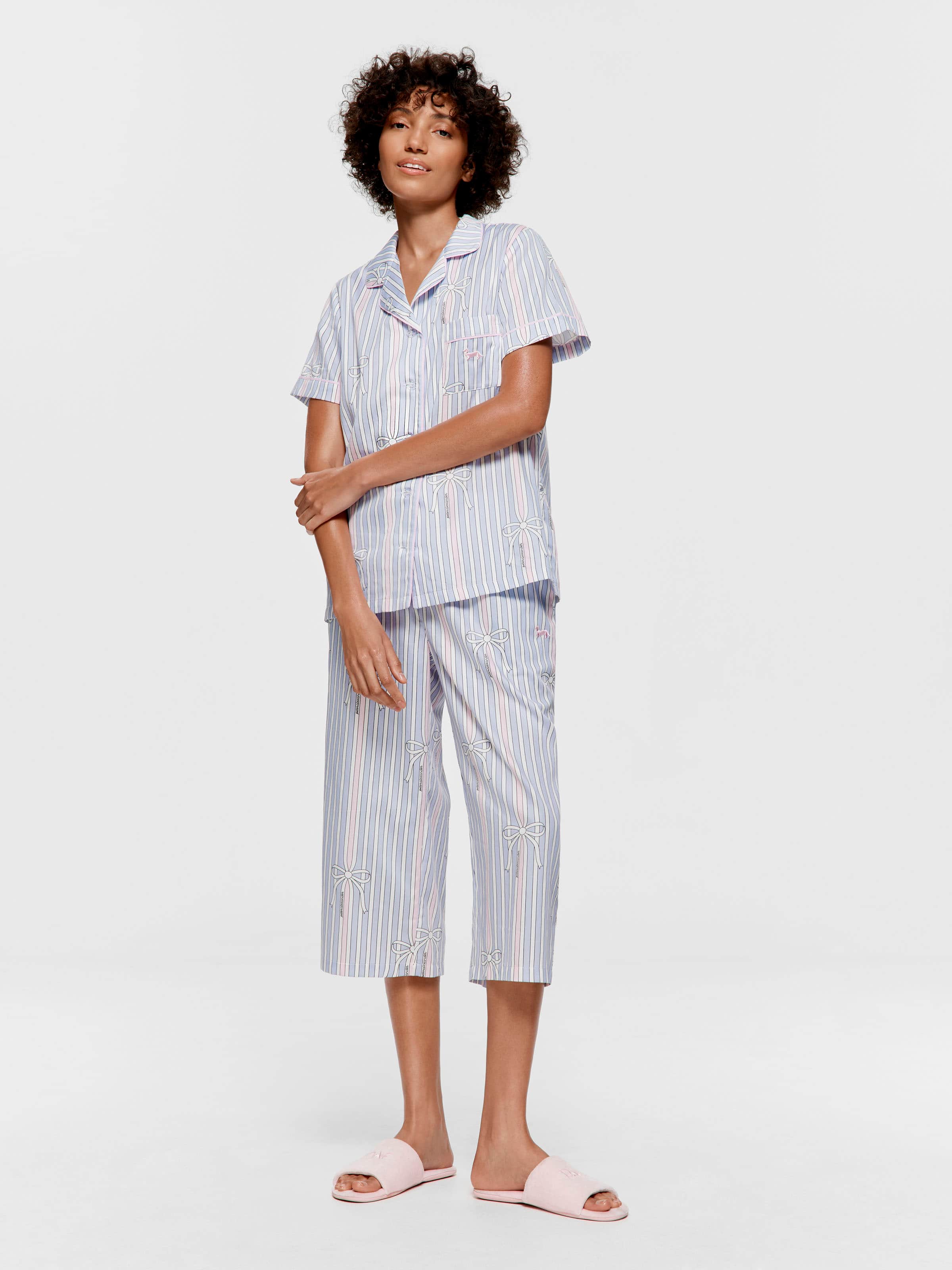 Bow Stripe Classic Short Sleeve Shirt