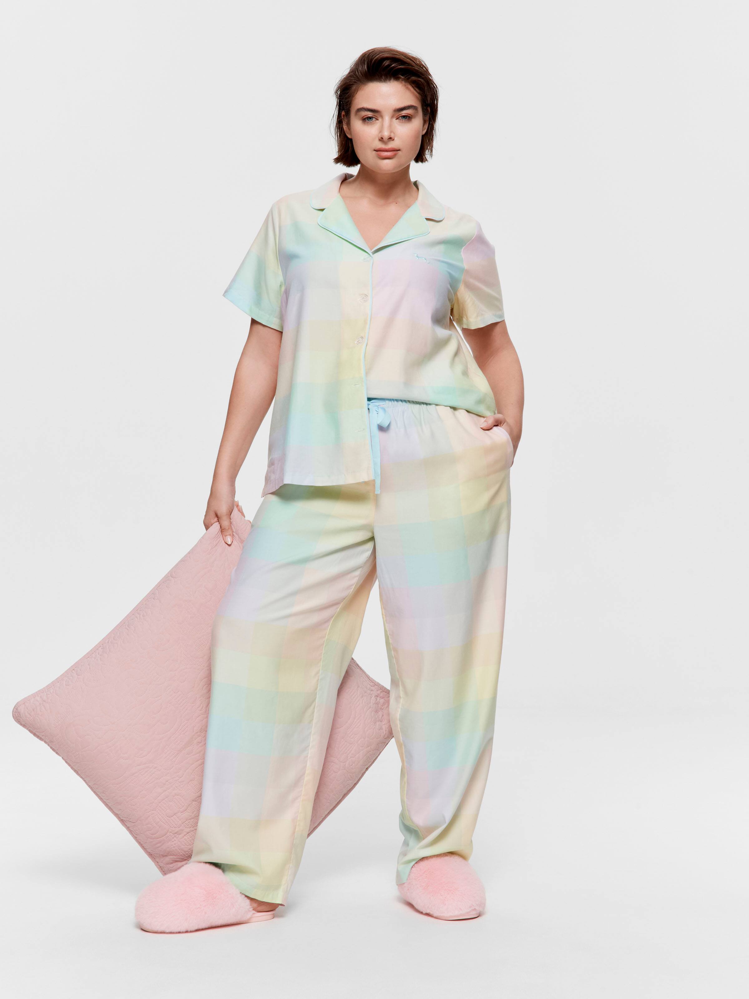 P.A. Plus Rainbow Check Pj Set