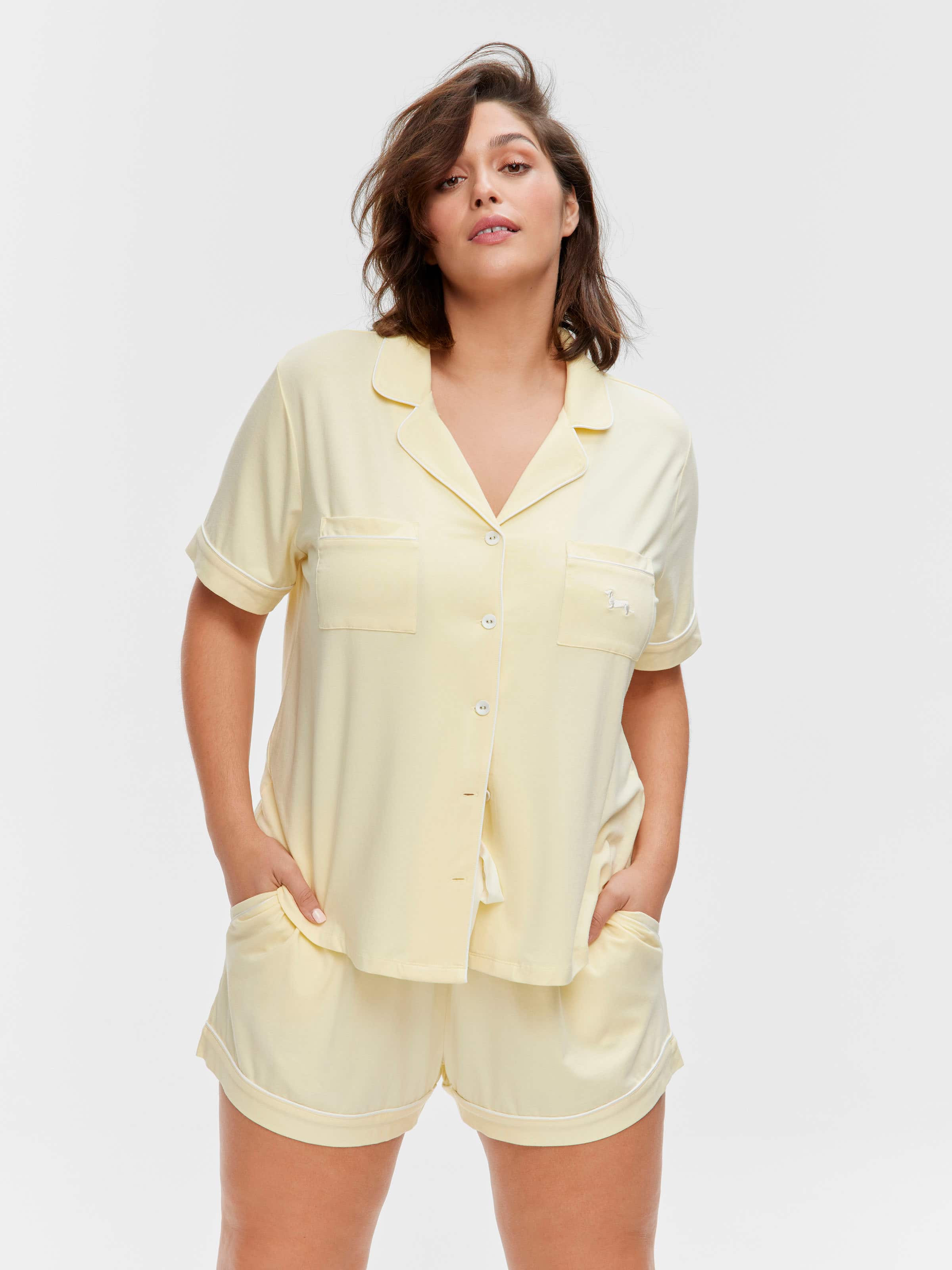 P.A. Plus Butter Bamboo Jersey Shortie Pj Set
