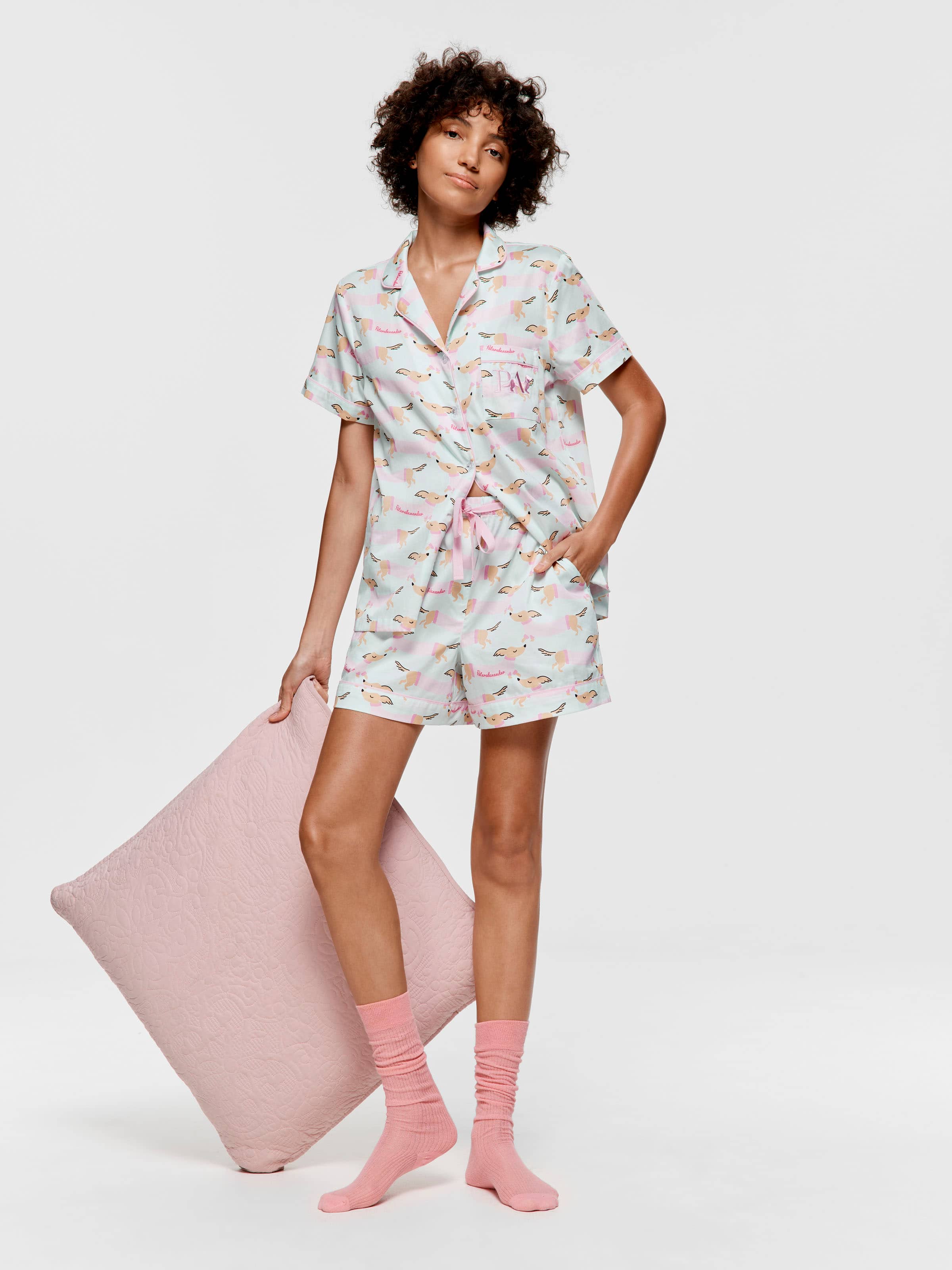 Mint Penny Shortie Pj Set