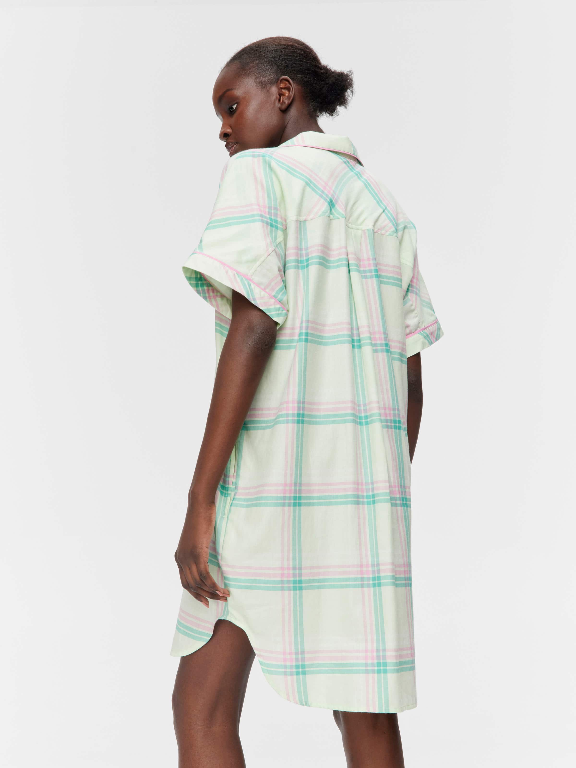 Check Cotton Sateen Nightshirt