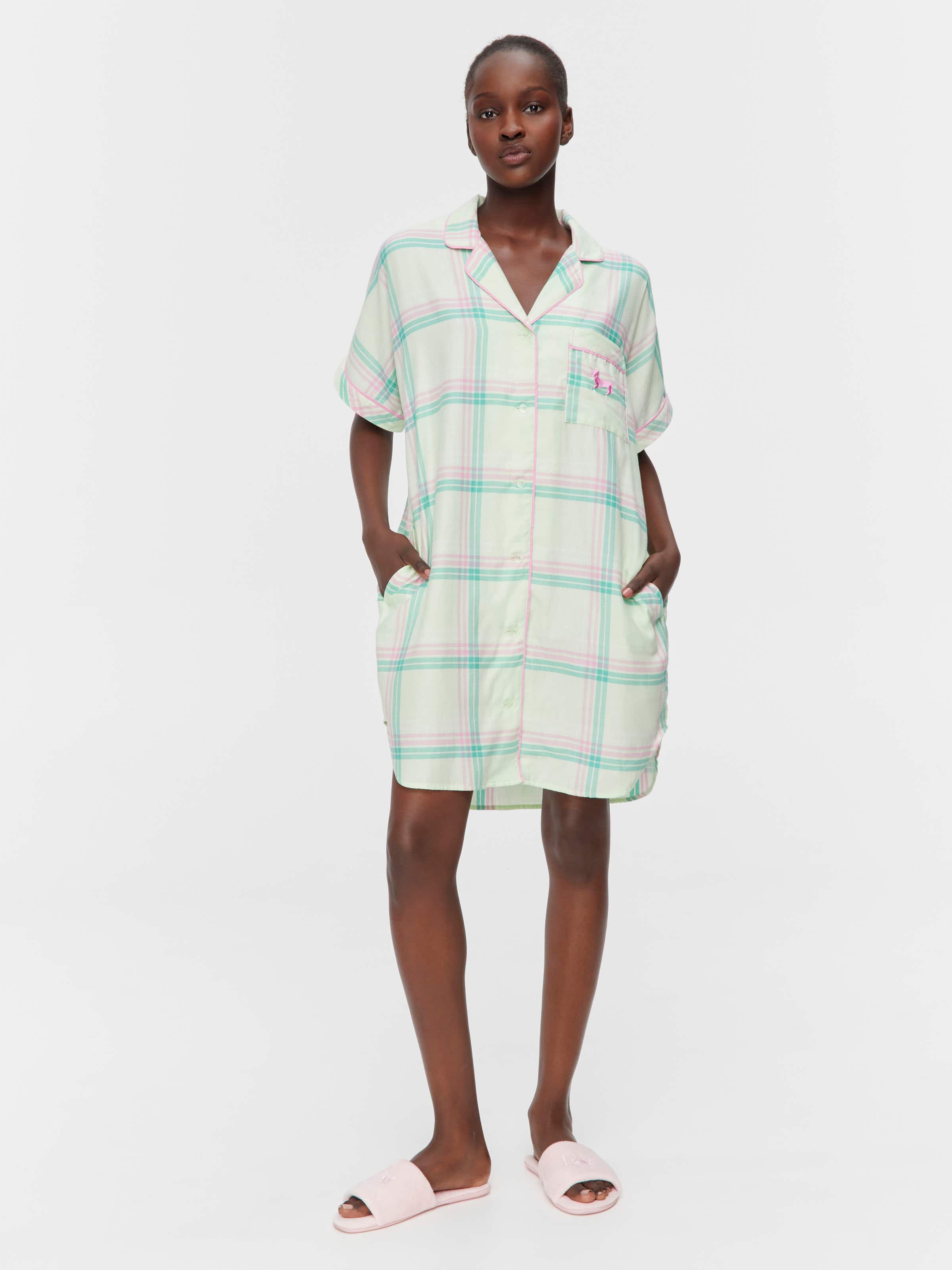 Check Cotton Sateen Nightshirt