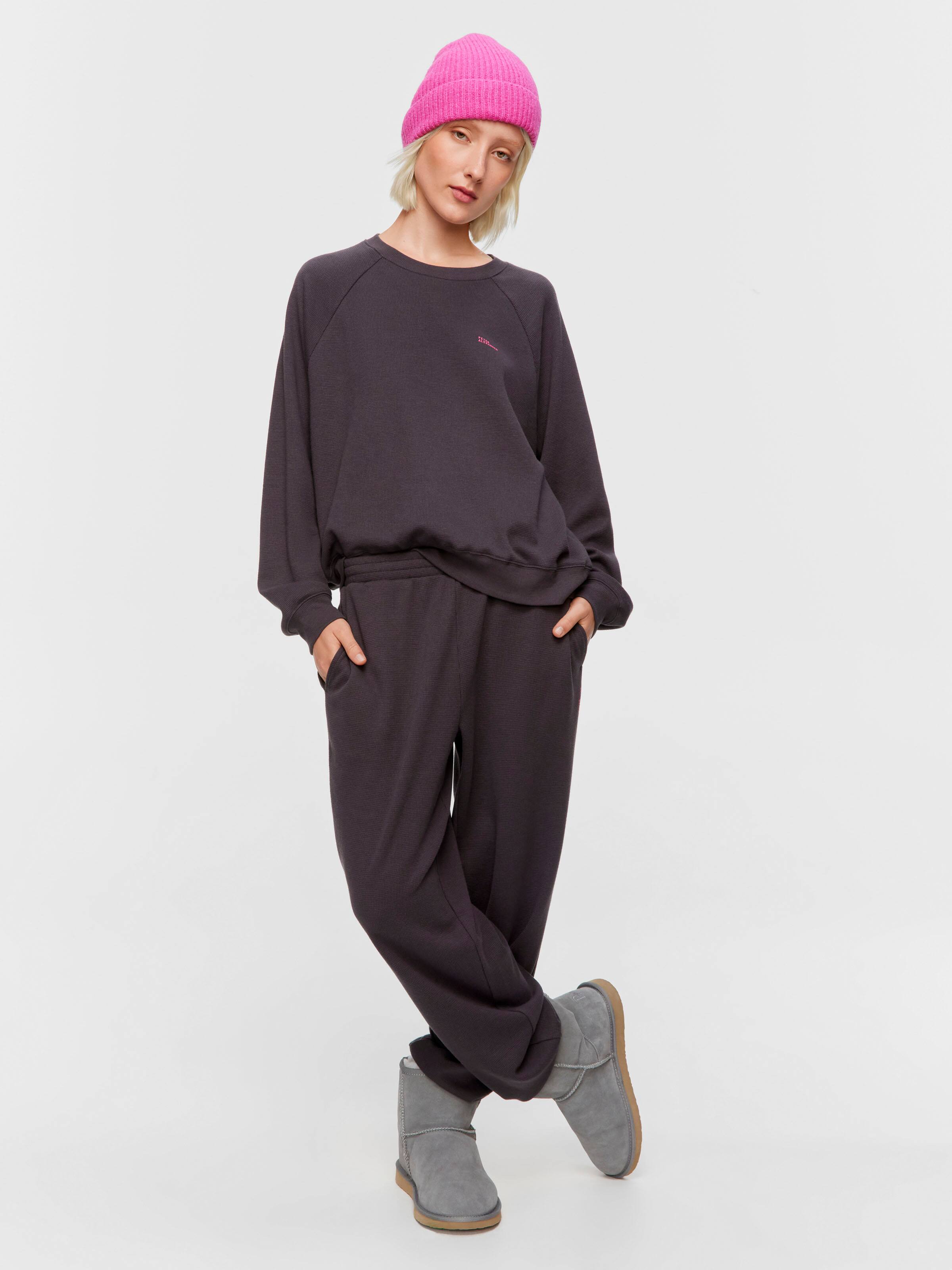 Charcoal Waffle Track Pj Bottom