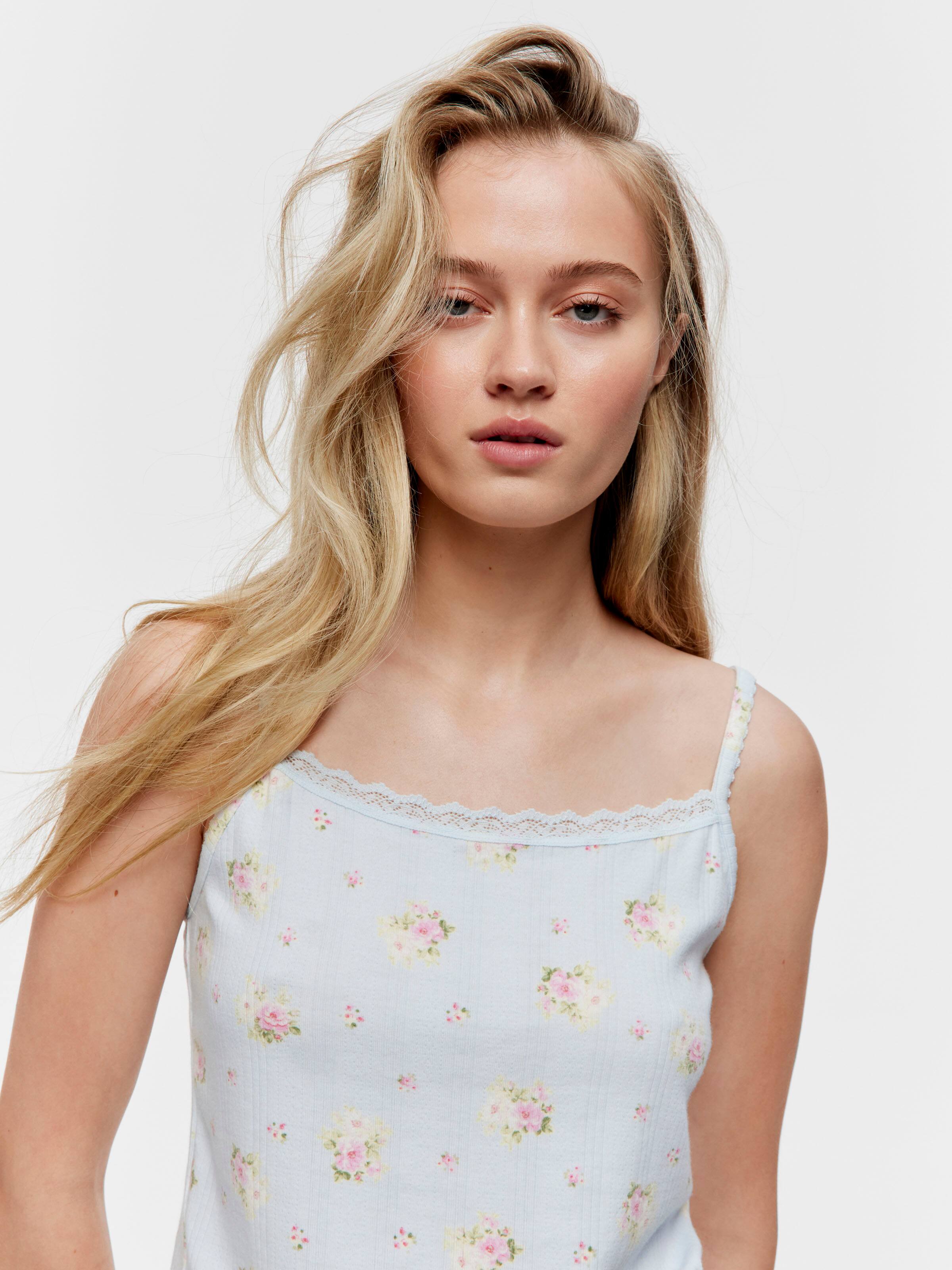 Blue Ditsy Pointelle Set