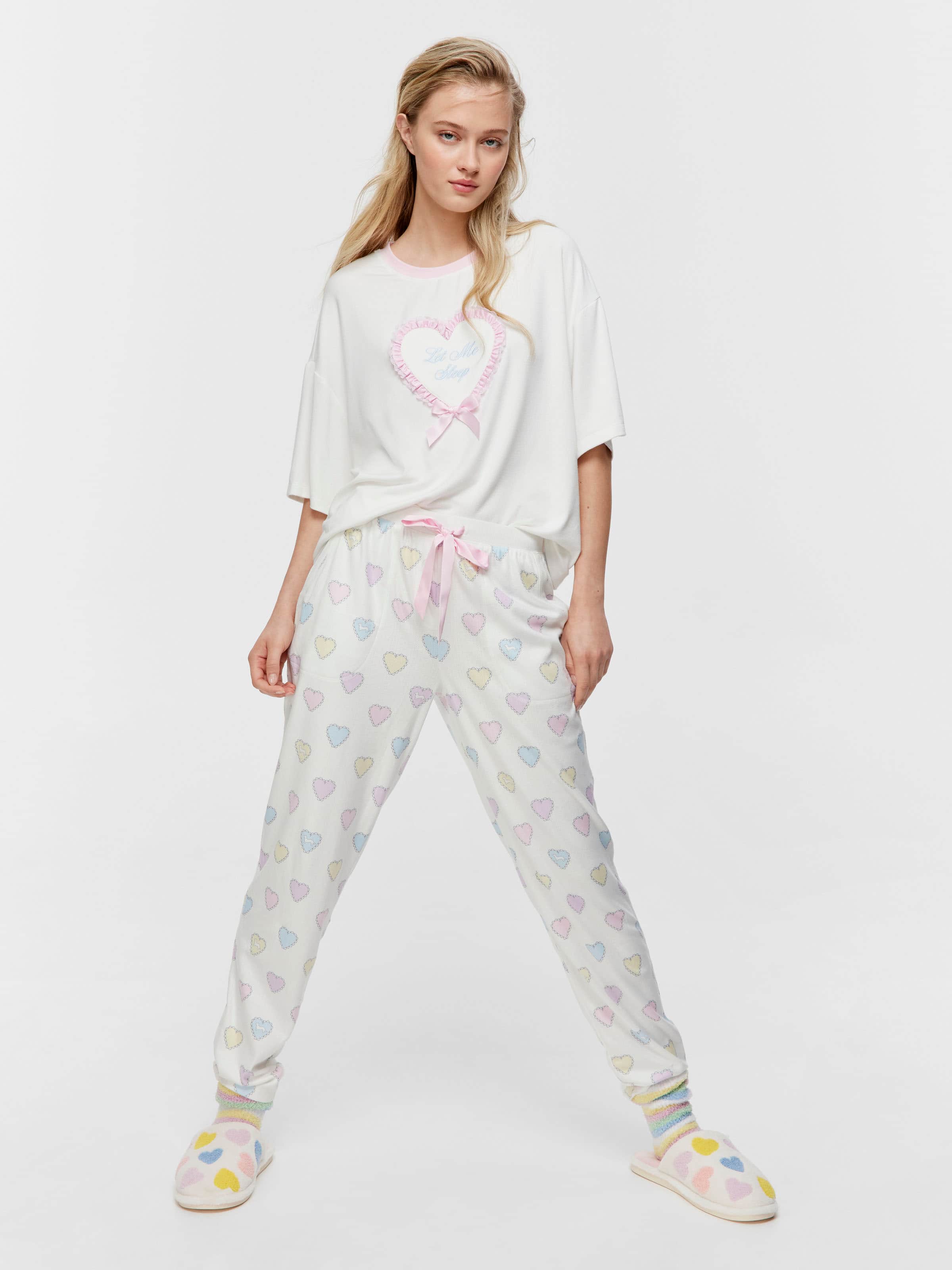 Pointelle Heart Tapered Pj Bottom
