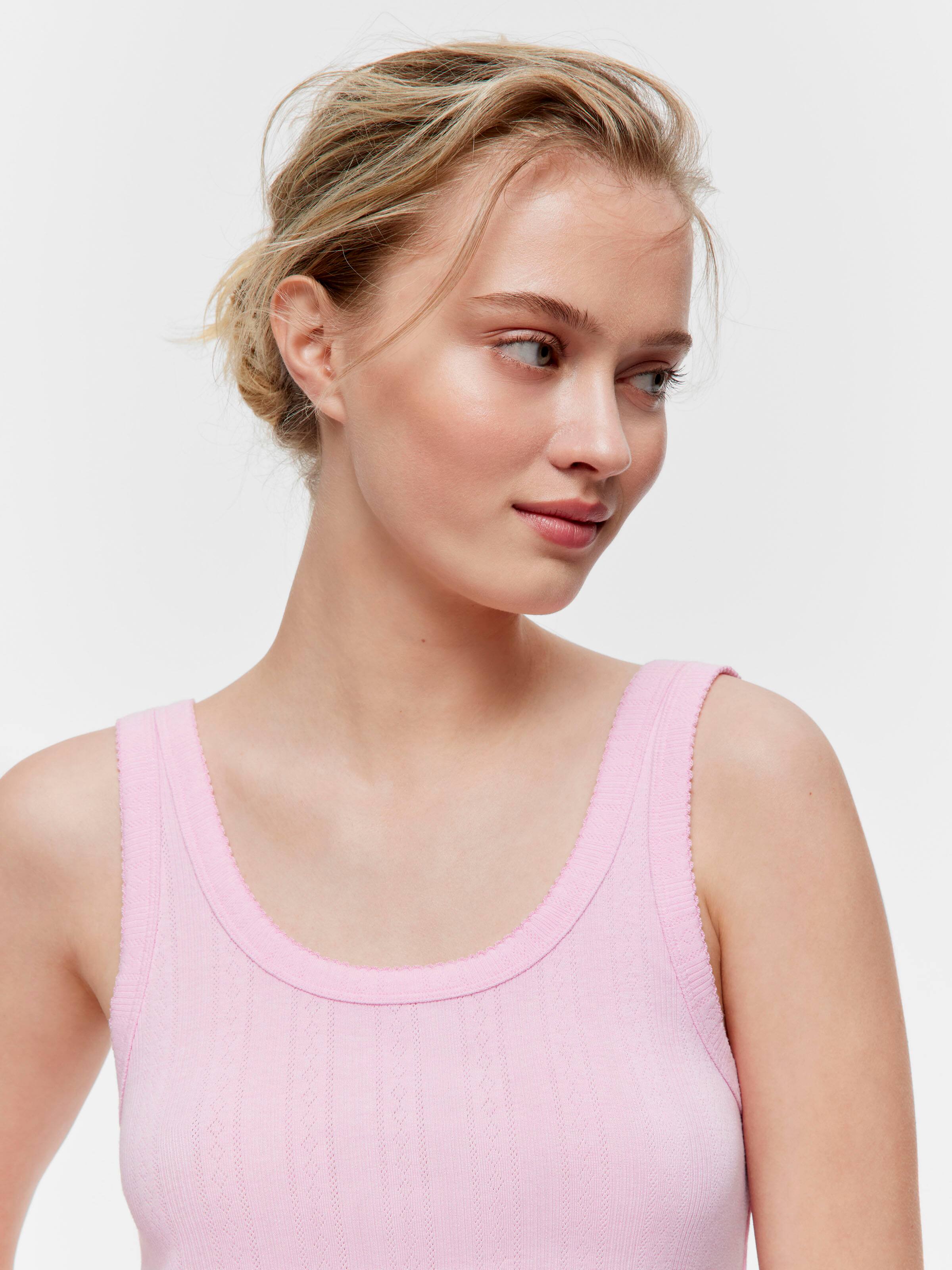 Pink Marle Soft Waffle Top