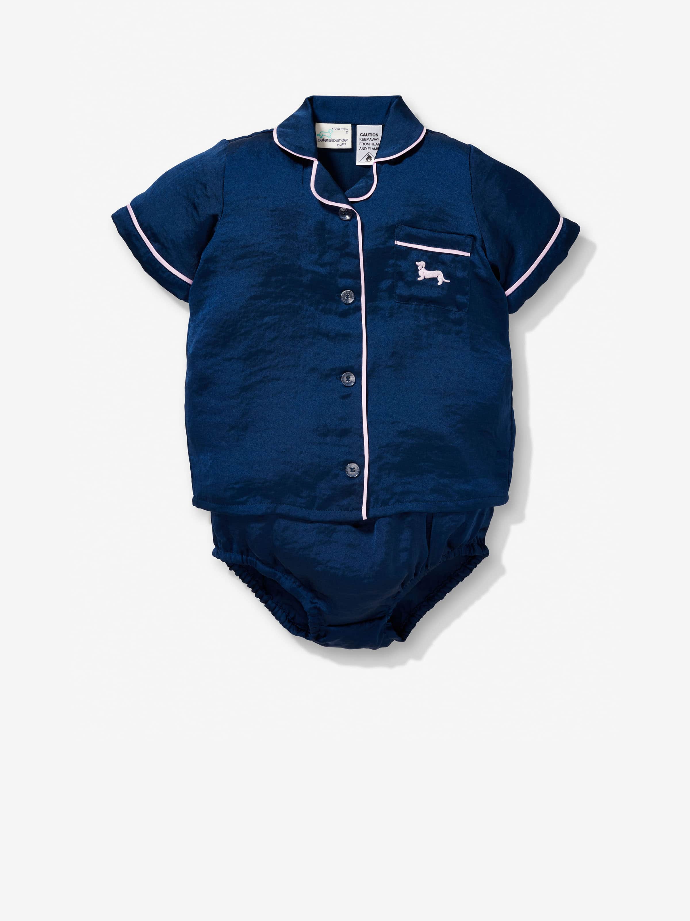 Baby Navy Chic Satin Pj Set