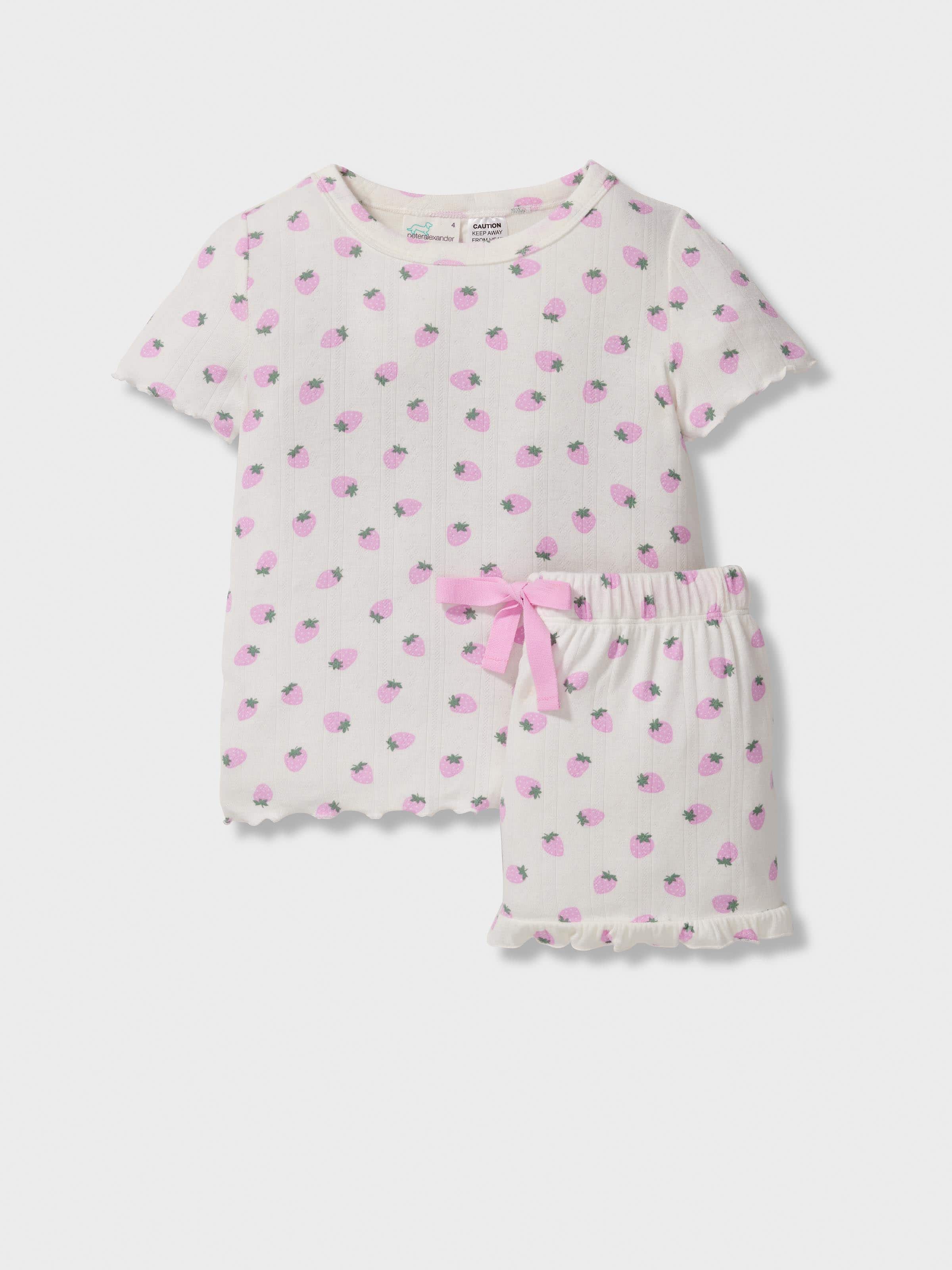 Jnr Girls Strawberry Short Pj Set