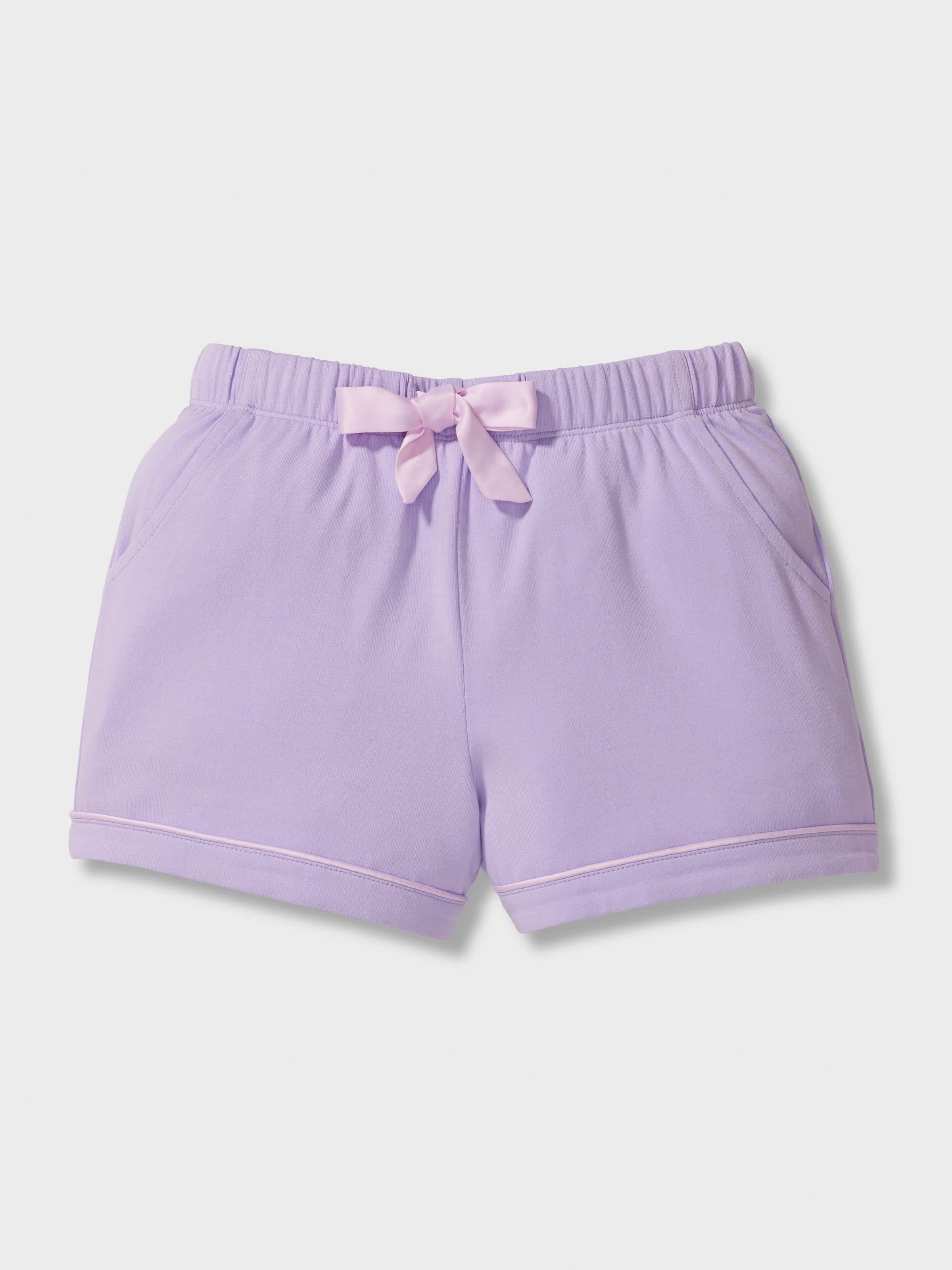 Jnr Girls Lilac Bamboo Classic Shortie Pj Set