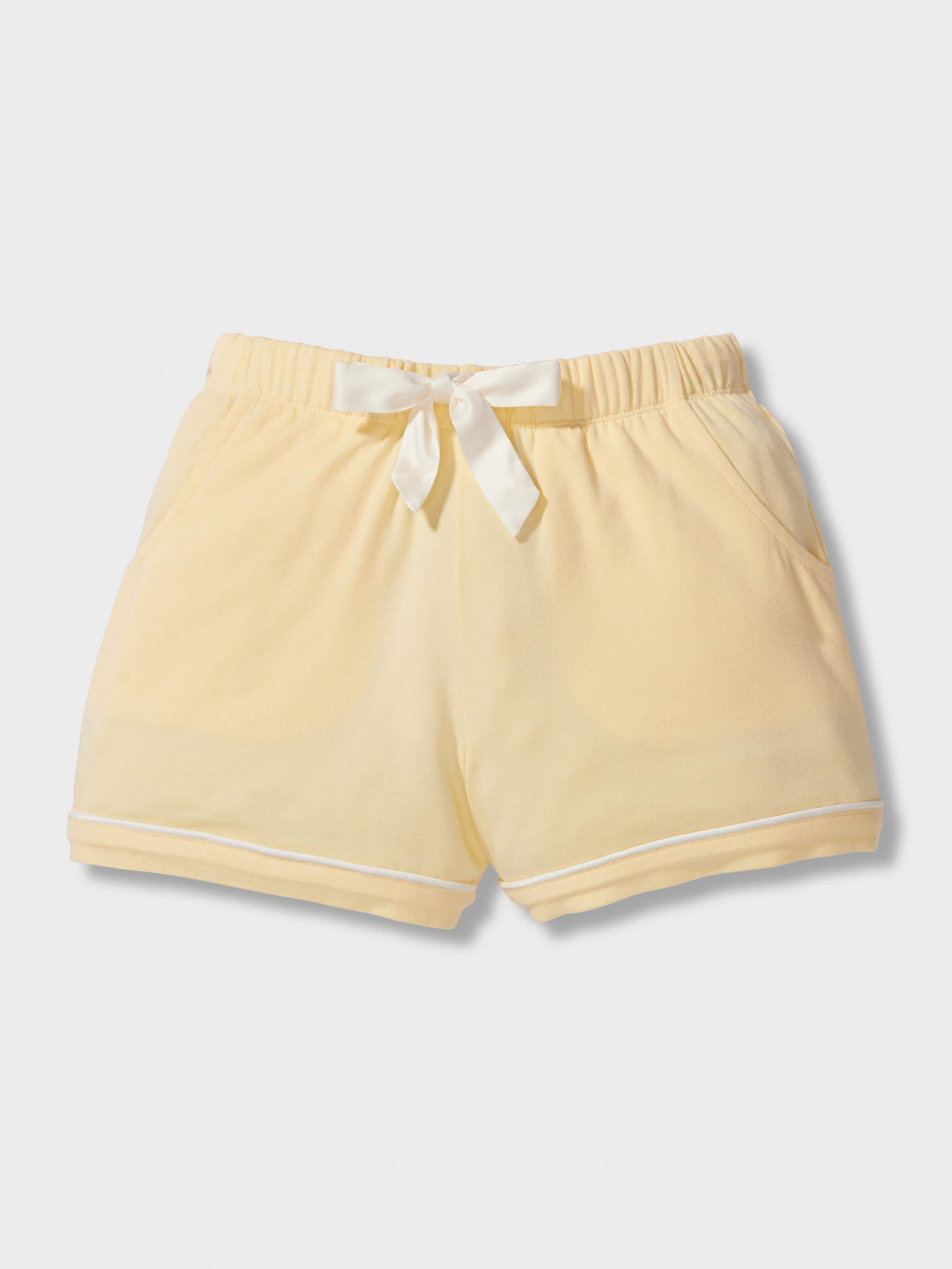 Jnr Girls Lemon Bamboo Classic Shortie Pj Set