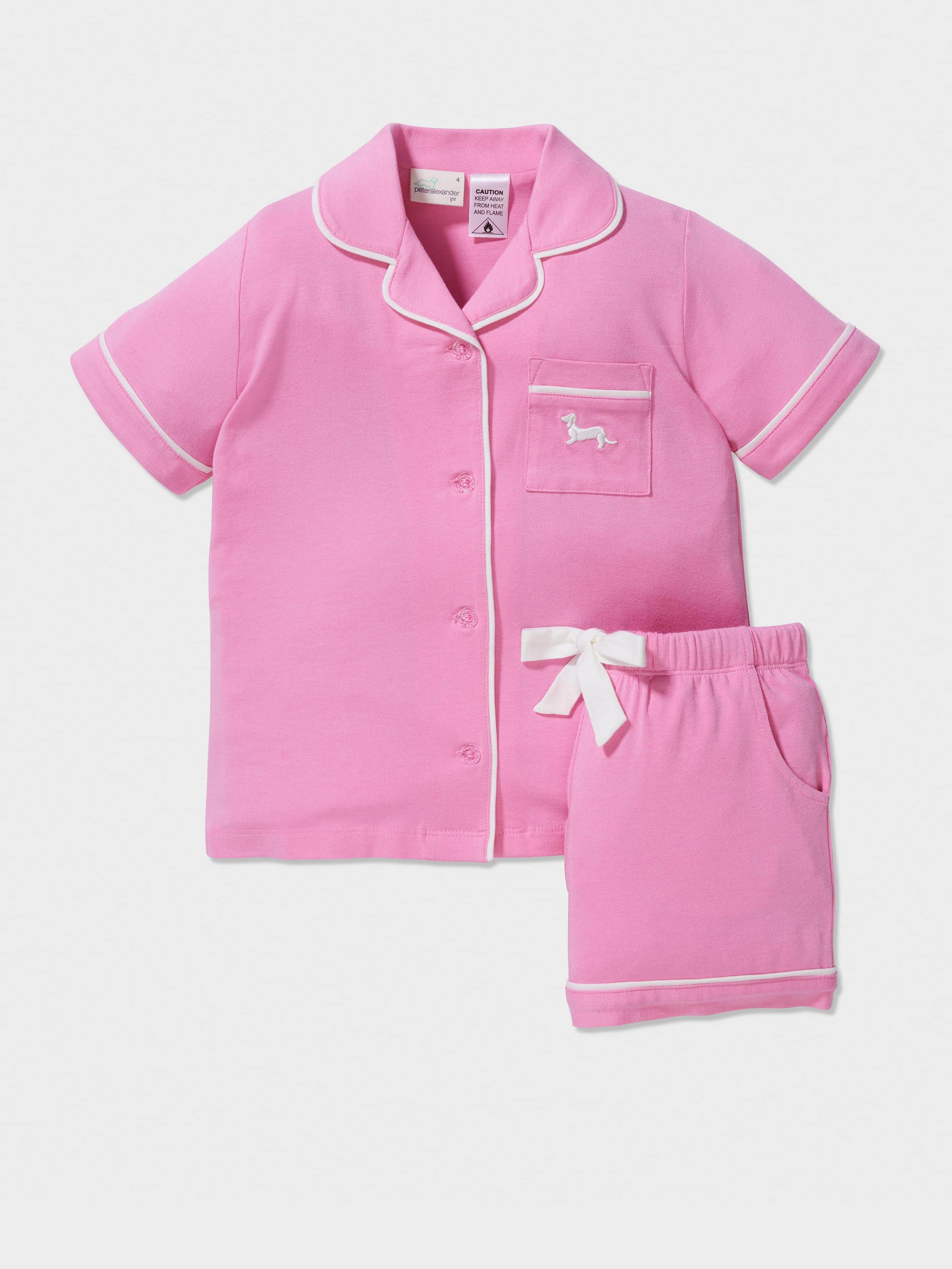 Jnr Girls Pink Bamboo Classic Pj Set