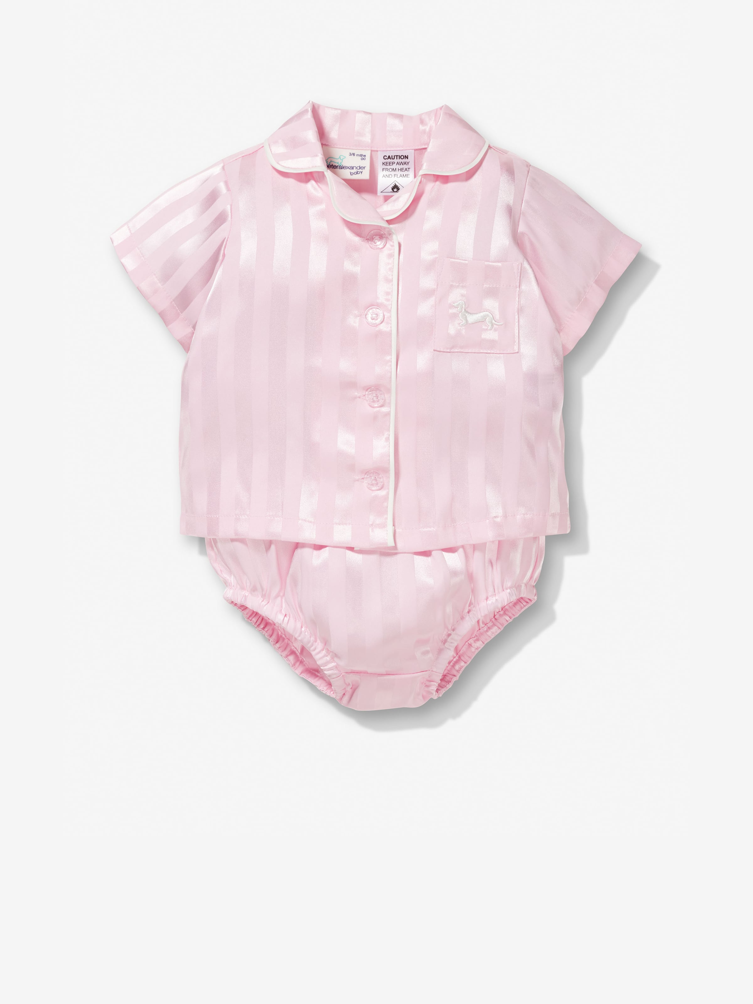 Image for Baby Pink Stripe Satin Pj Set from Peter Alexander