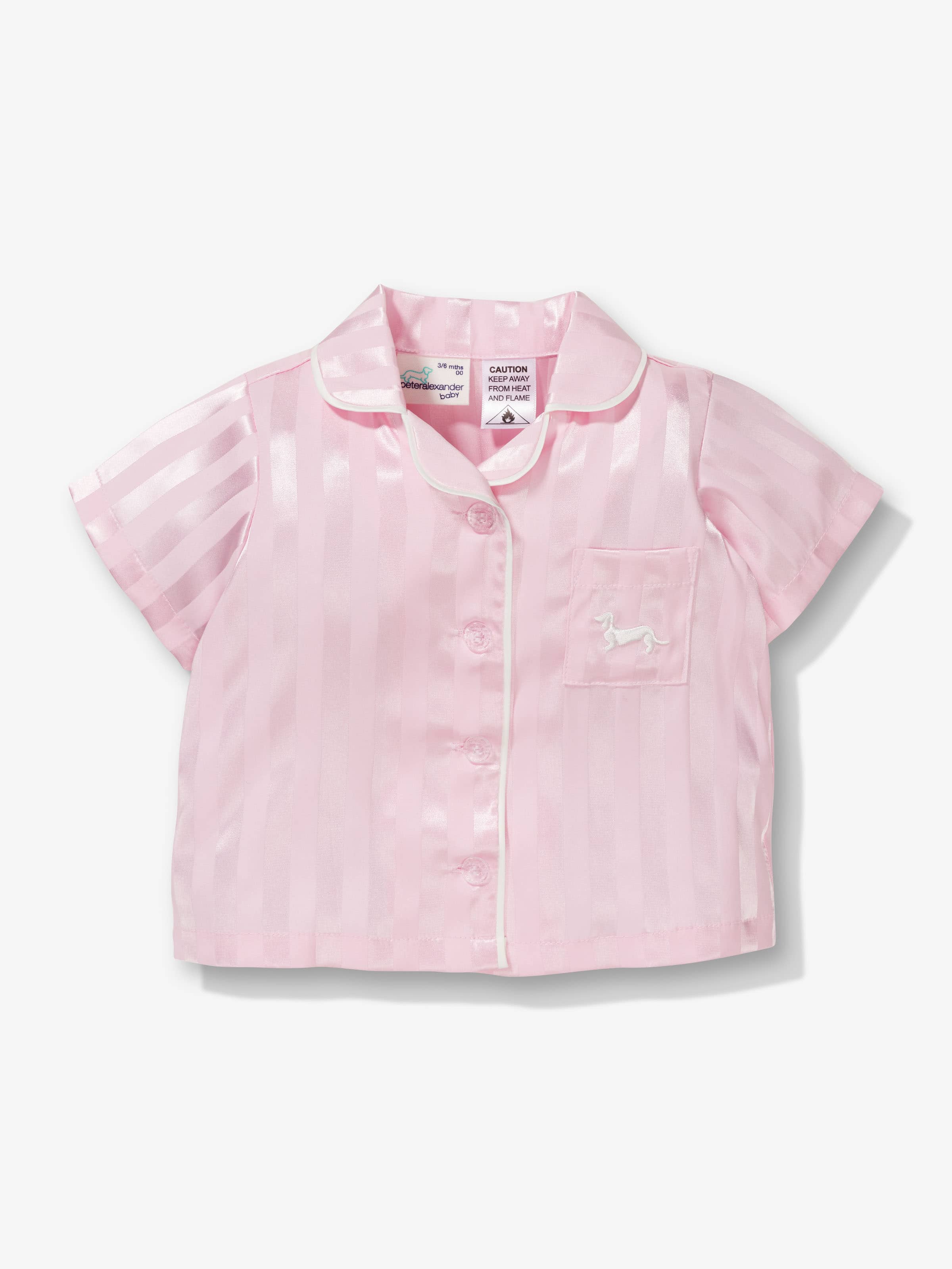 Image for Baby Pink Stripe Satin Pj Set from Peter Alexander