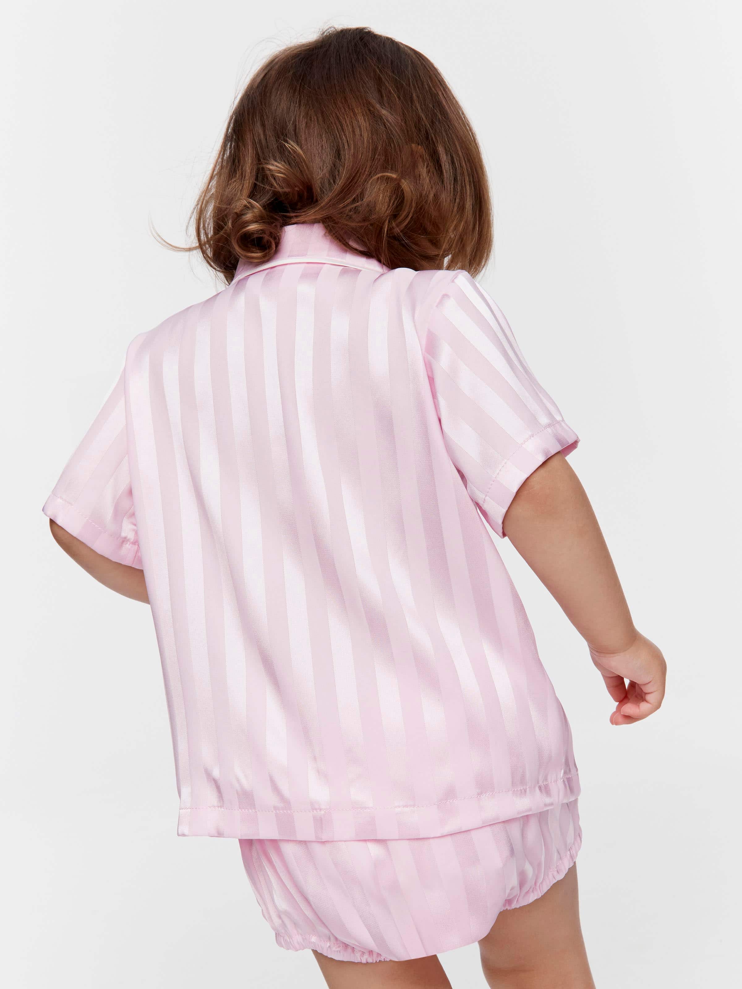 Image for Baby Pink Stripe Satin Pj Set from Peter Alexander